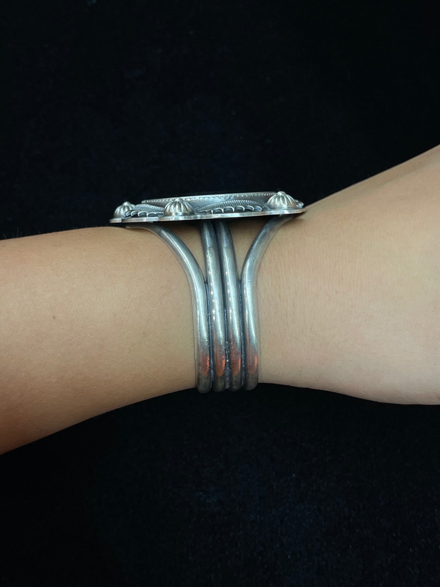 1922 Liberty Silver Dollar Cuff Bracelet by Boyd Ashley, Navajo