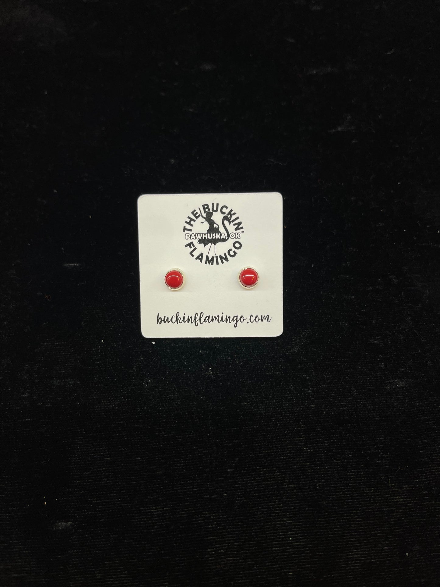 5.5 mm Red Coral Stud Earrings