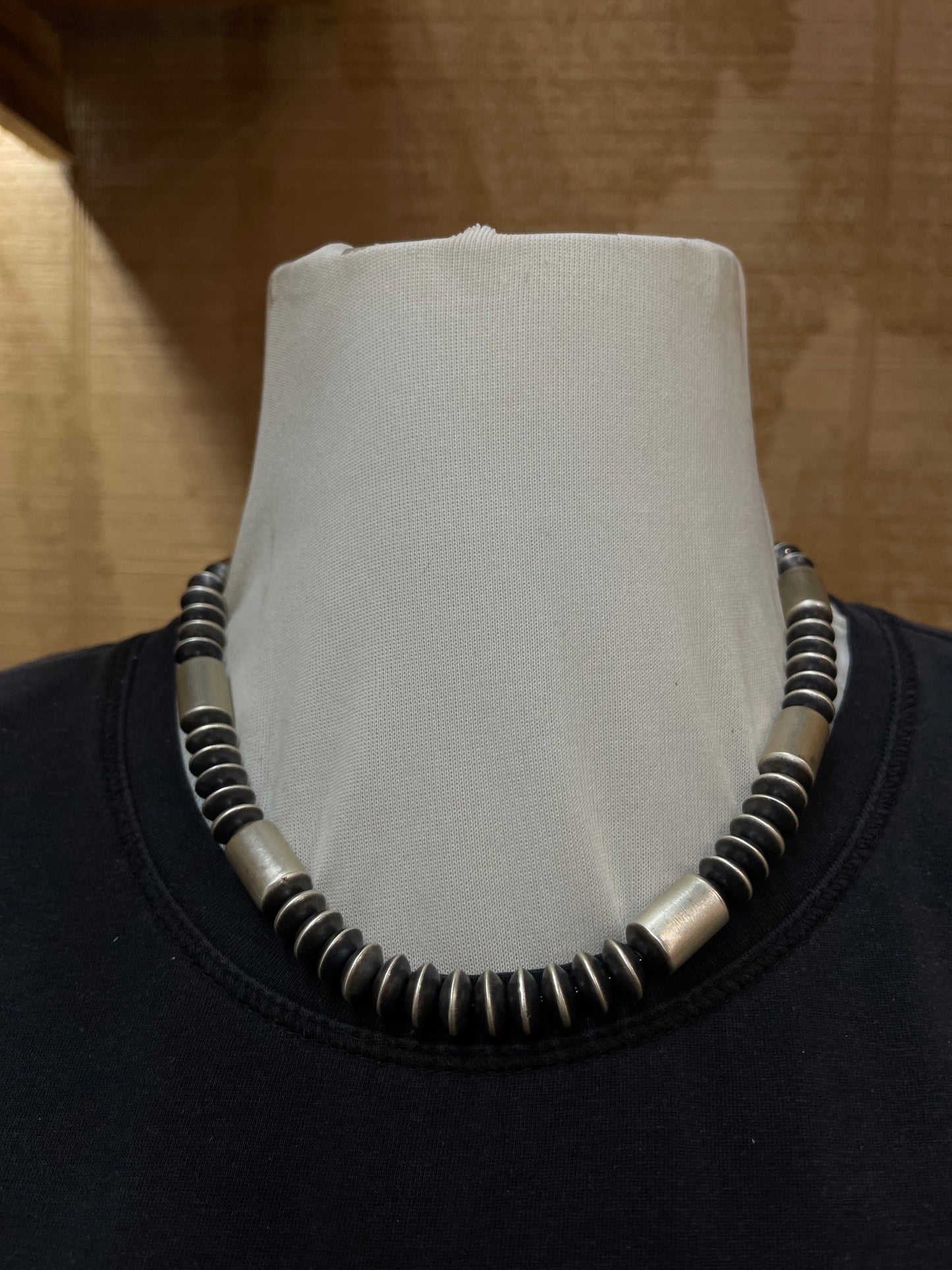 18" 10mm Disc Navajo Pearls and Barrel Beads by Tonisha Haley