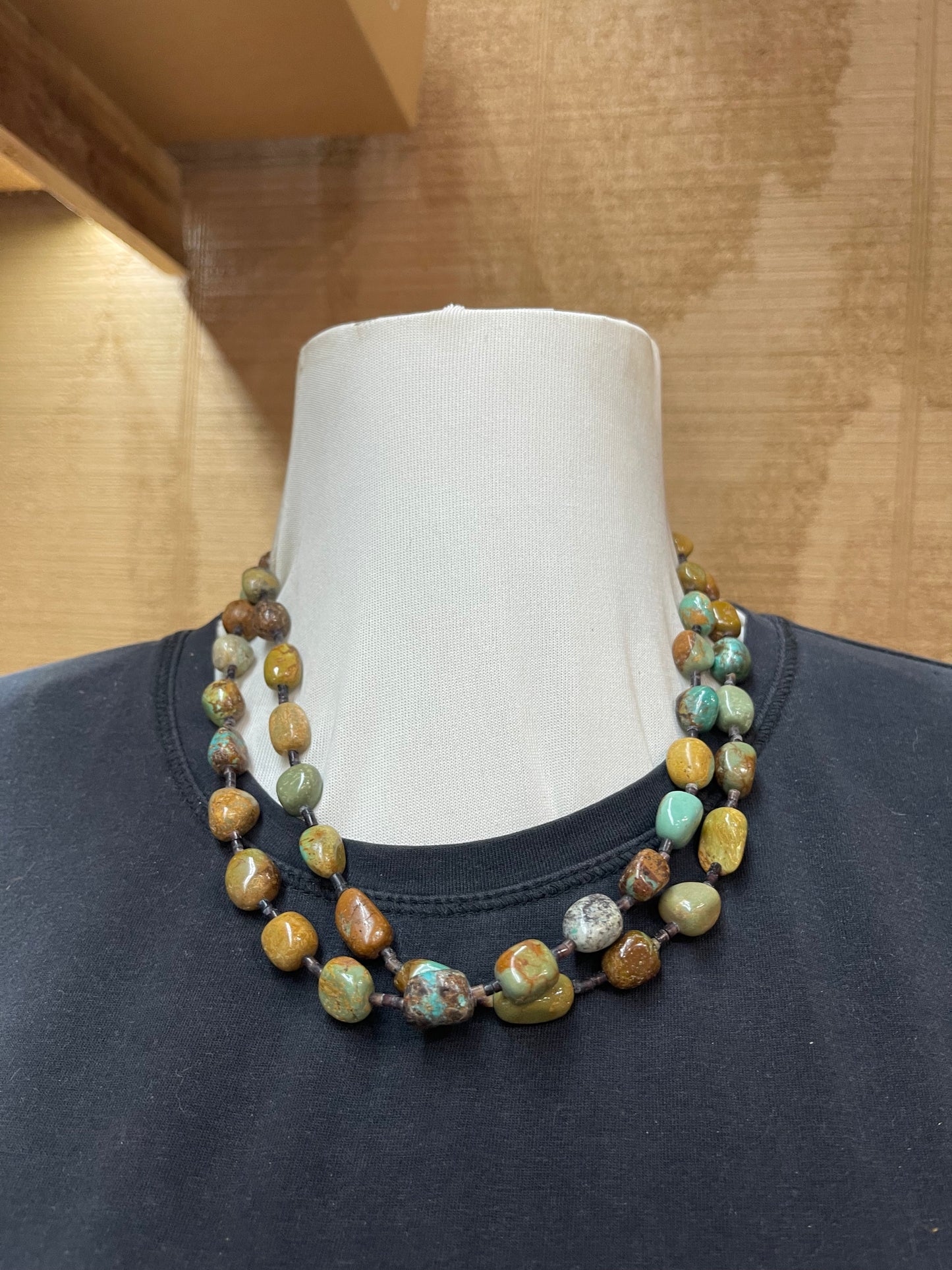 40" Royston Turquoise Nuggets and Pinshell Beads