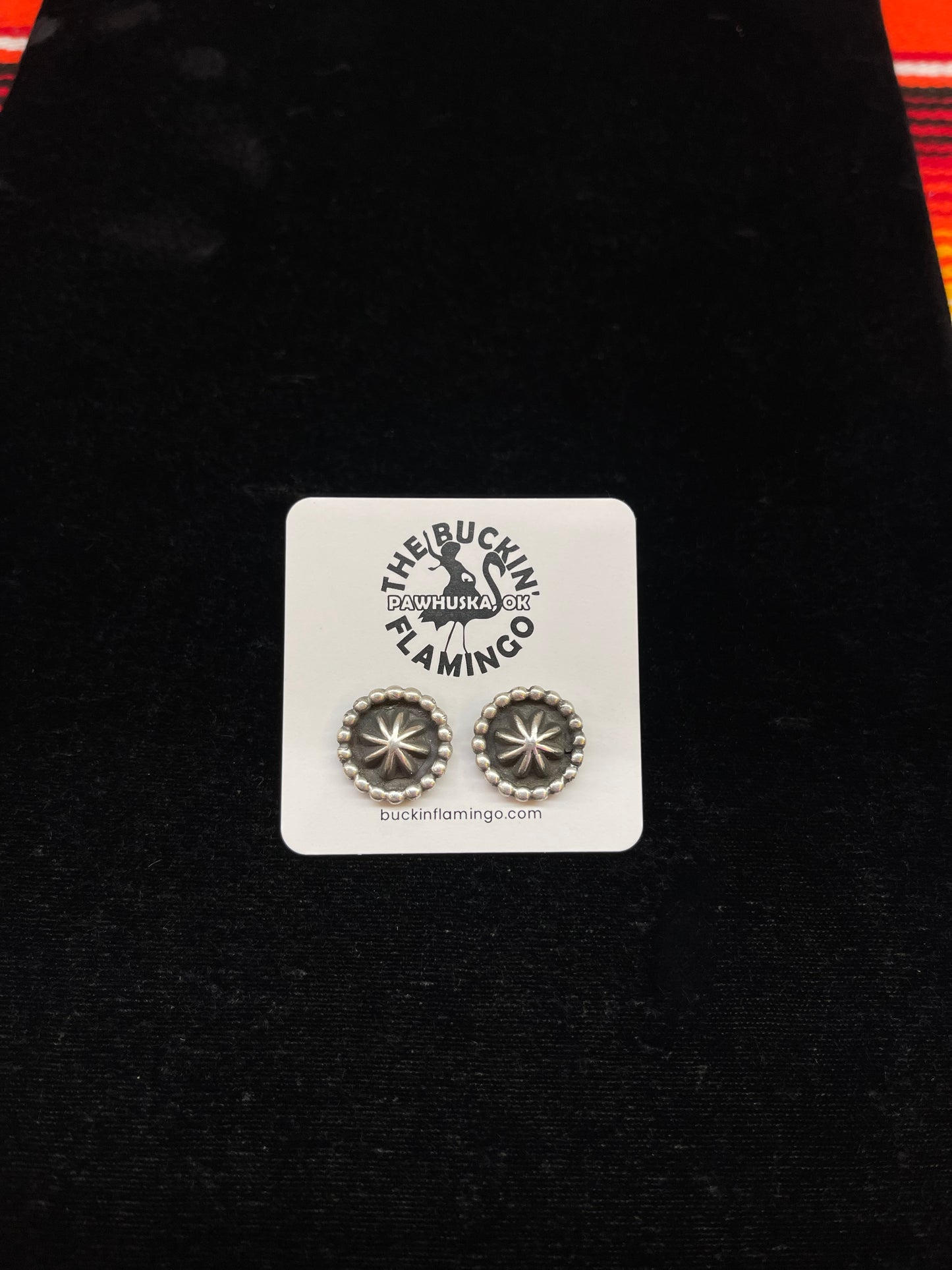 11.5 mm Star Silver Concho Earrings