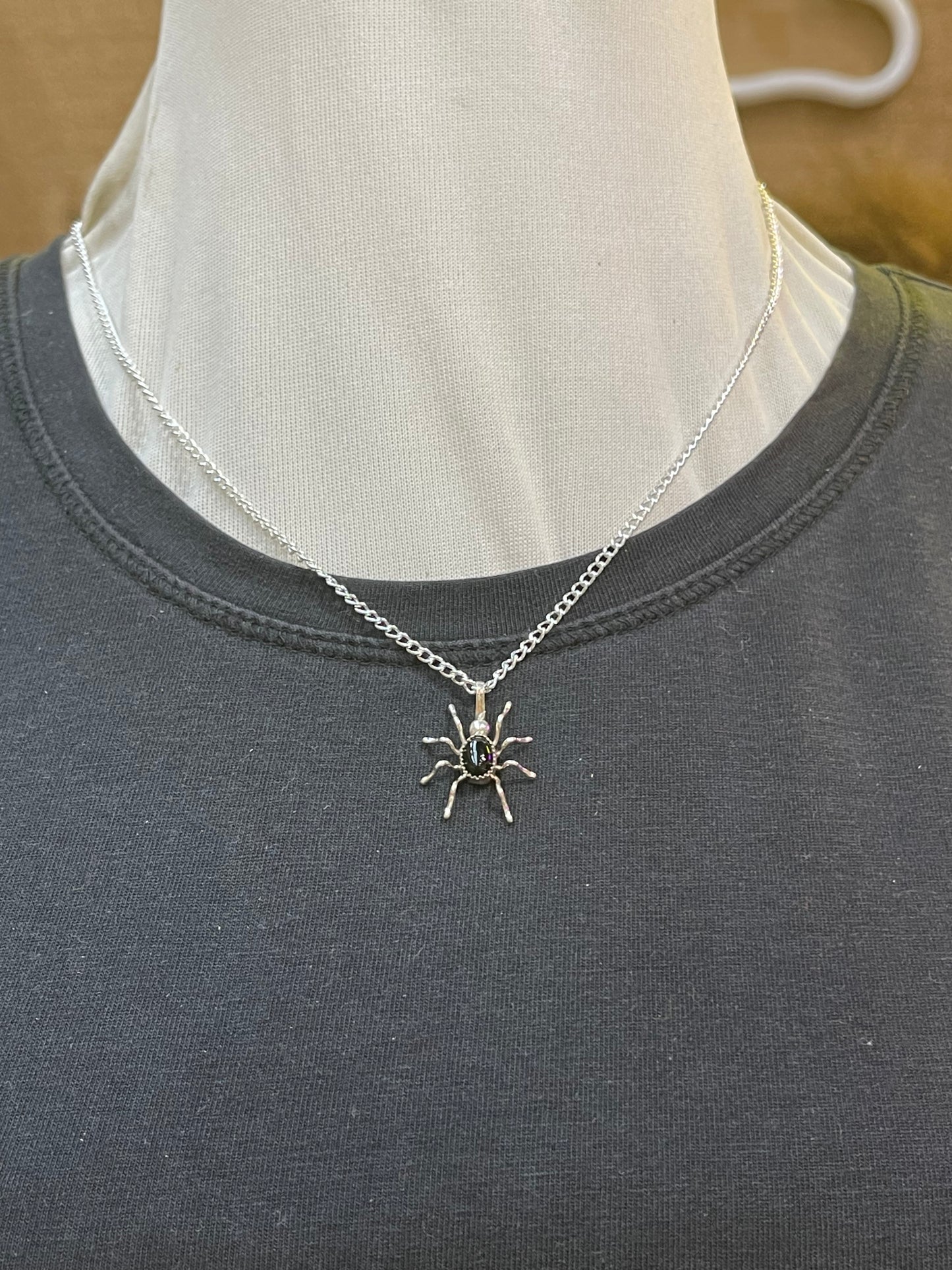 Black Onyx Spider on 18" Necklace