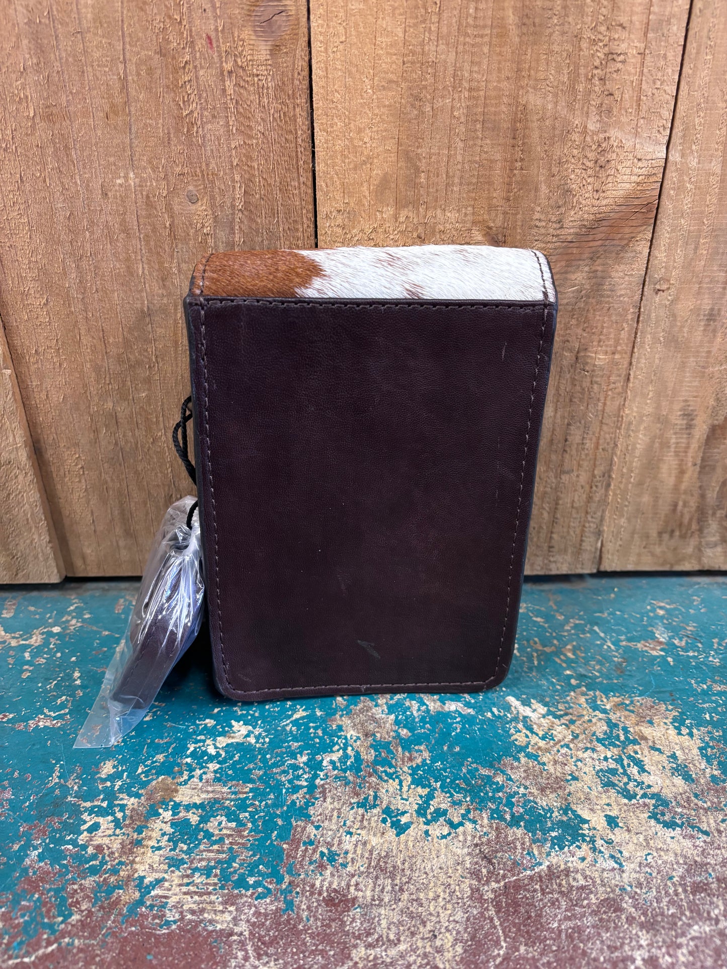 Mini Rectangular Cowhide Flower Tooled Leather Purse