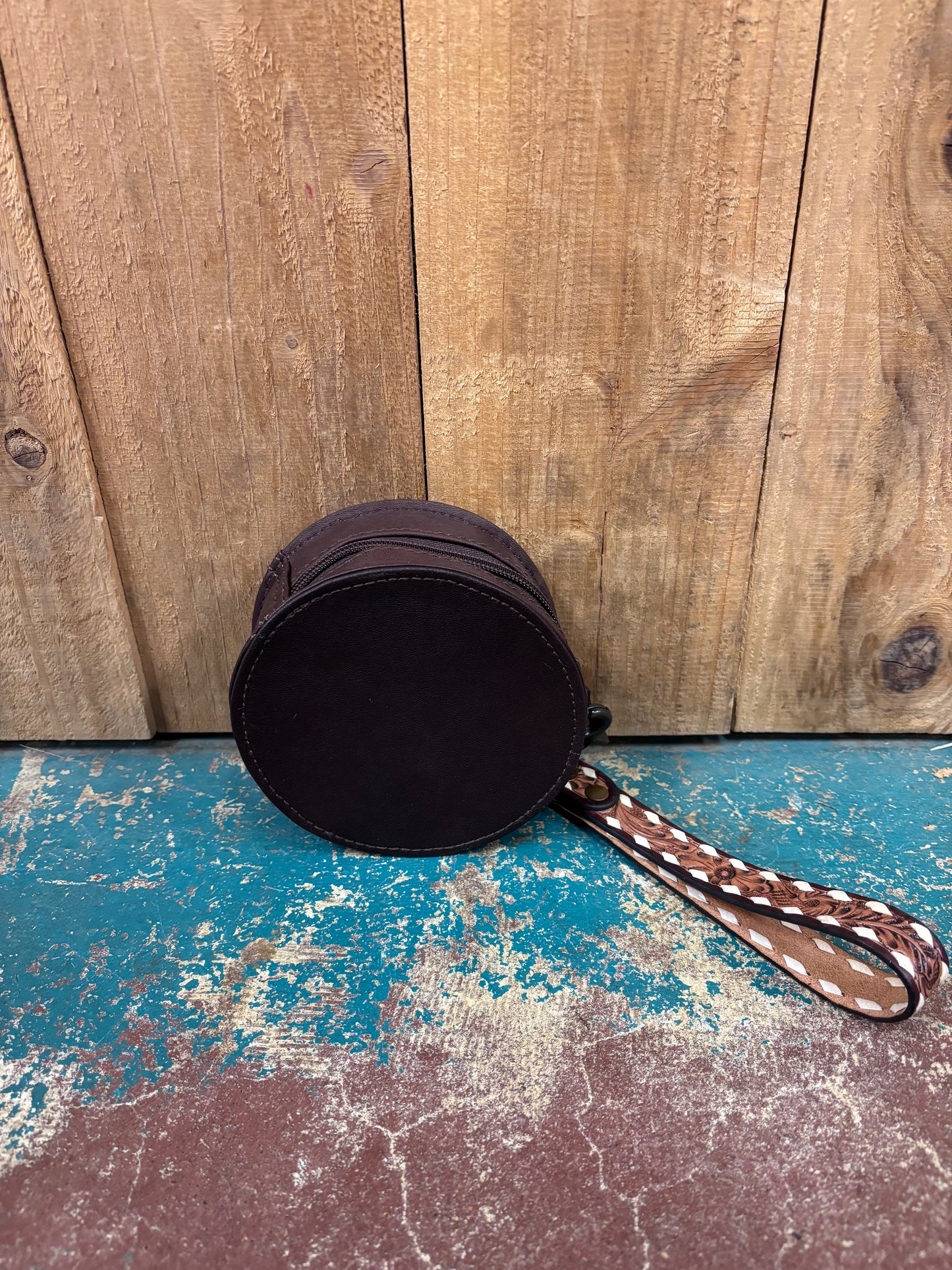 Canteen Flower Tooled Leather Coin Purse