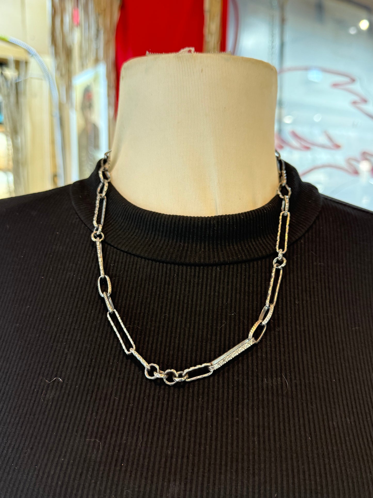 21.5" Handmade Paperclip Chain Neckalce by Bad Bronc