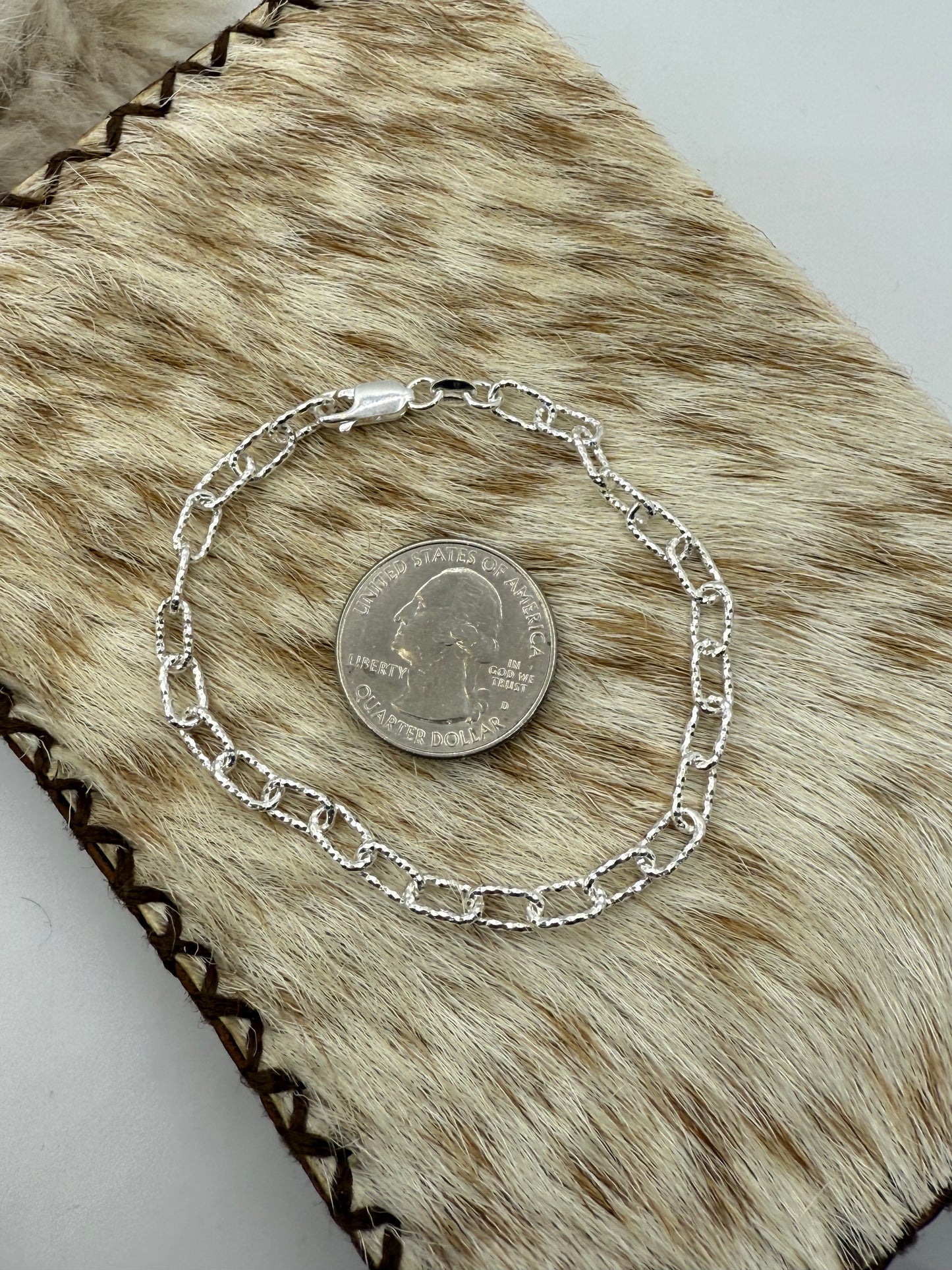7" Faceted Paperclip Chain Bracelet