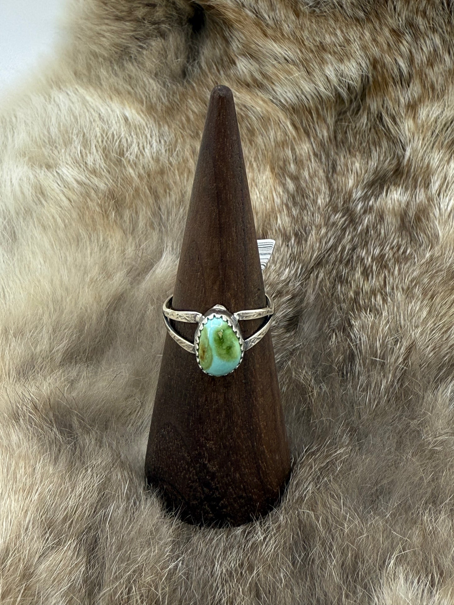 8.0 Sonoran Gold Turquoise Single Stone Ring by Gerald Joe, Navajo
