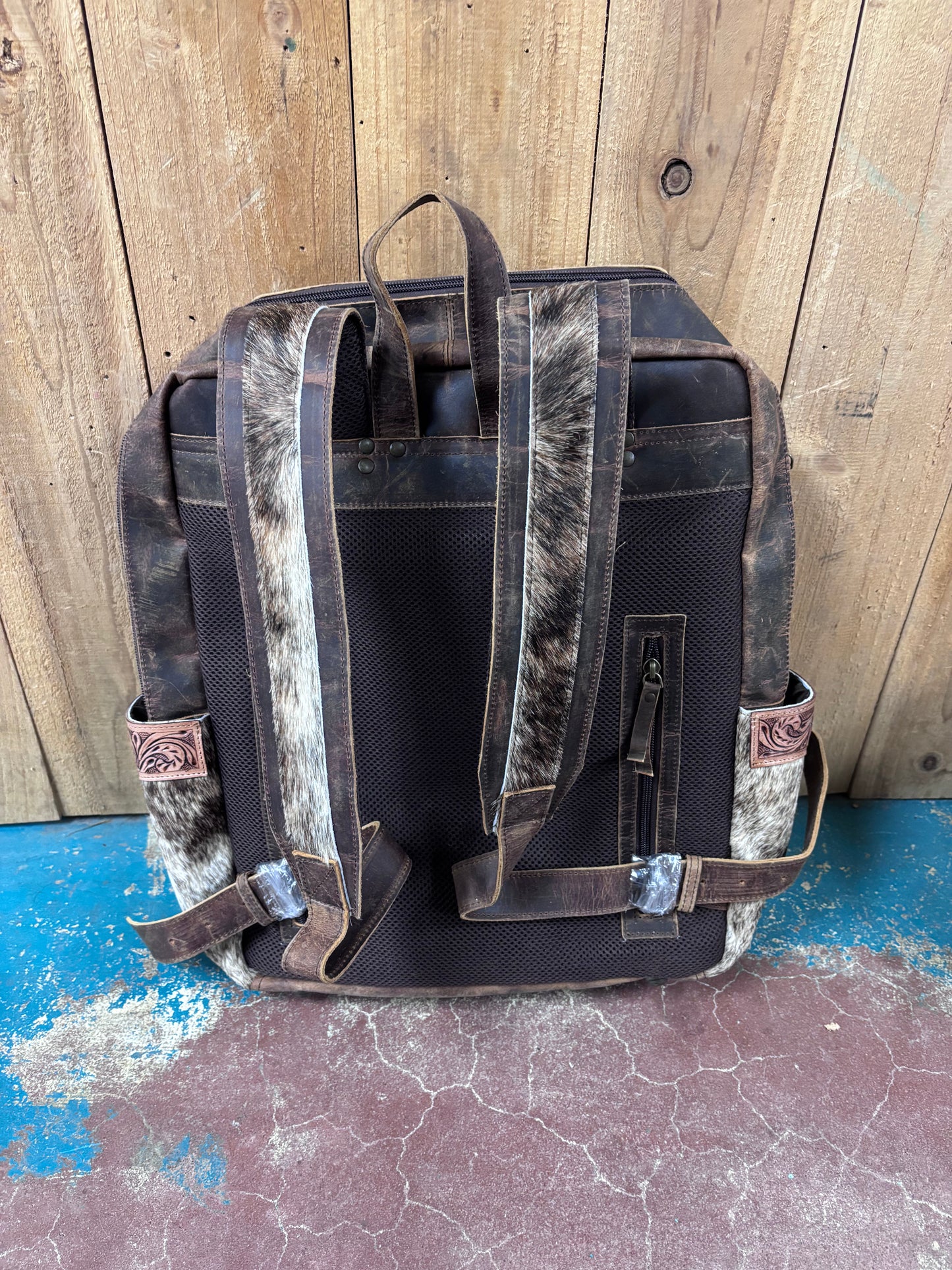 Brown Cowhide Leather Backpack