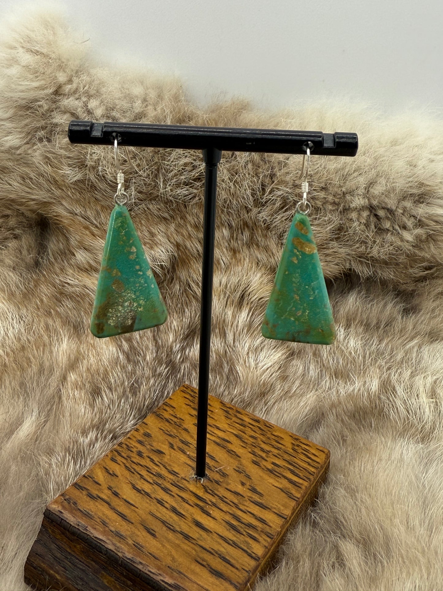 Cripple Creek Turquoise Slab Earrings