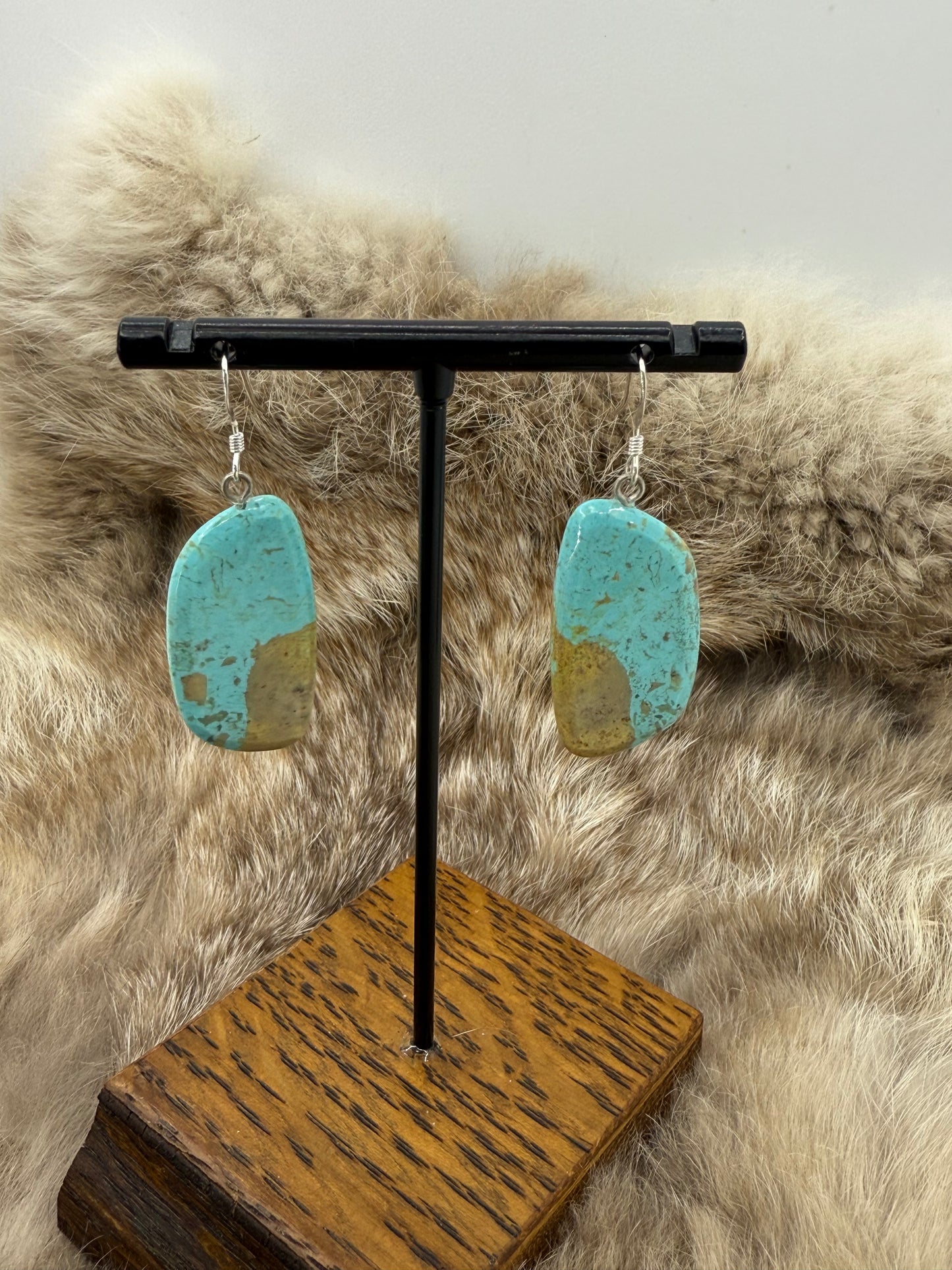 Cripple Creek Turquoise Slab Earrings