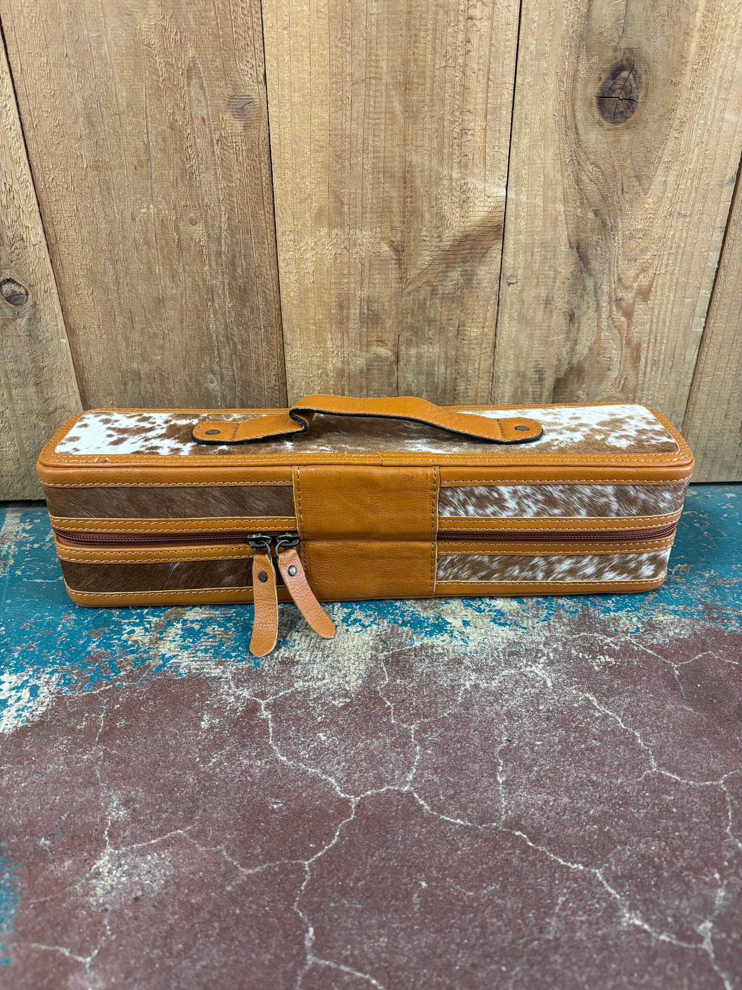 Brown Cowhide Leather Bracelet Jewelry Box