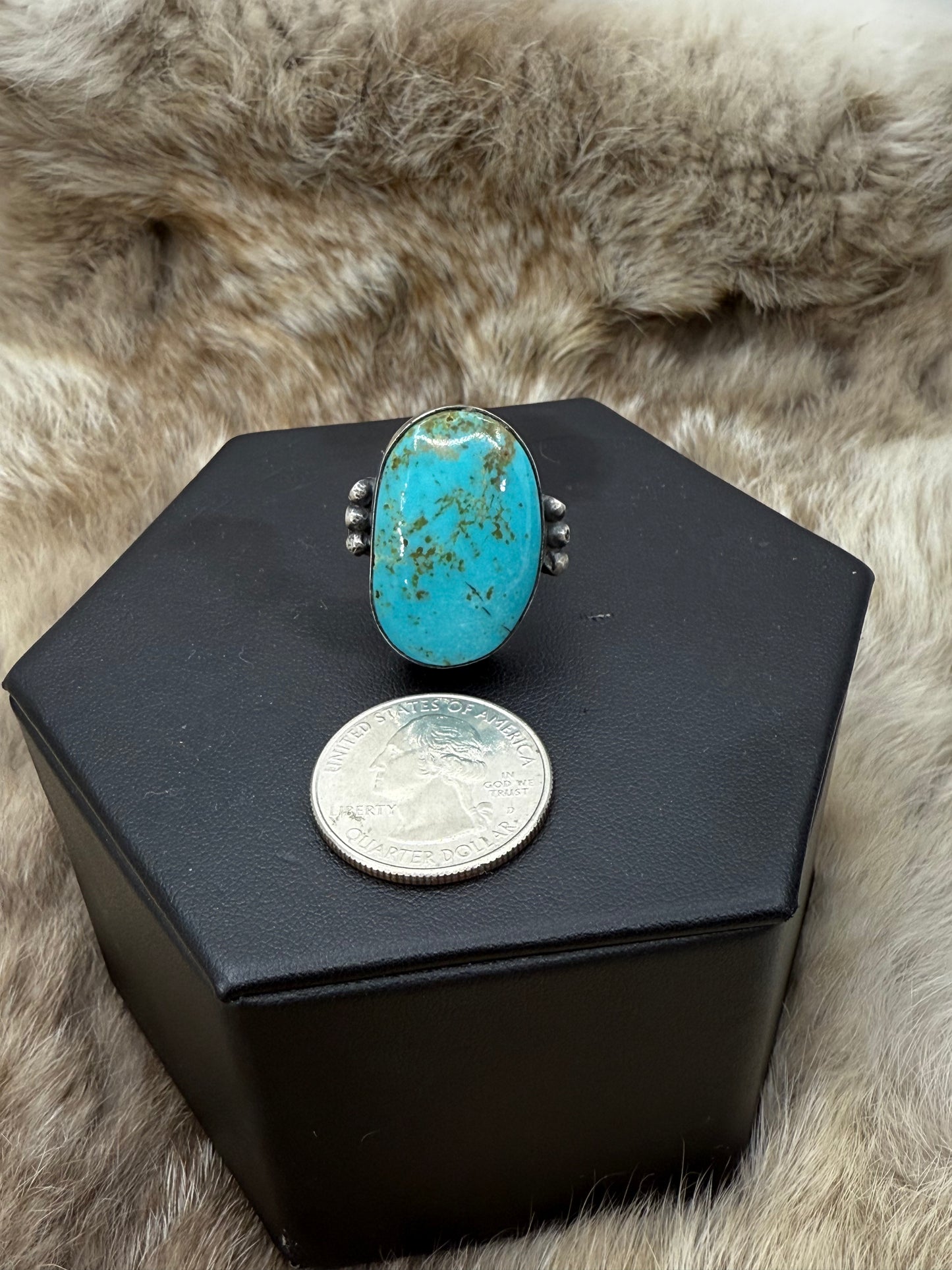 5.5 Turquoise Ring by Steven Nez, Navajo
