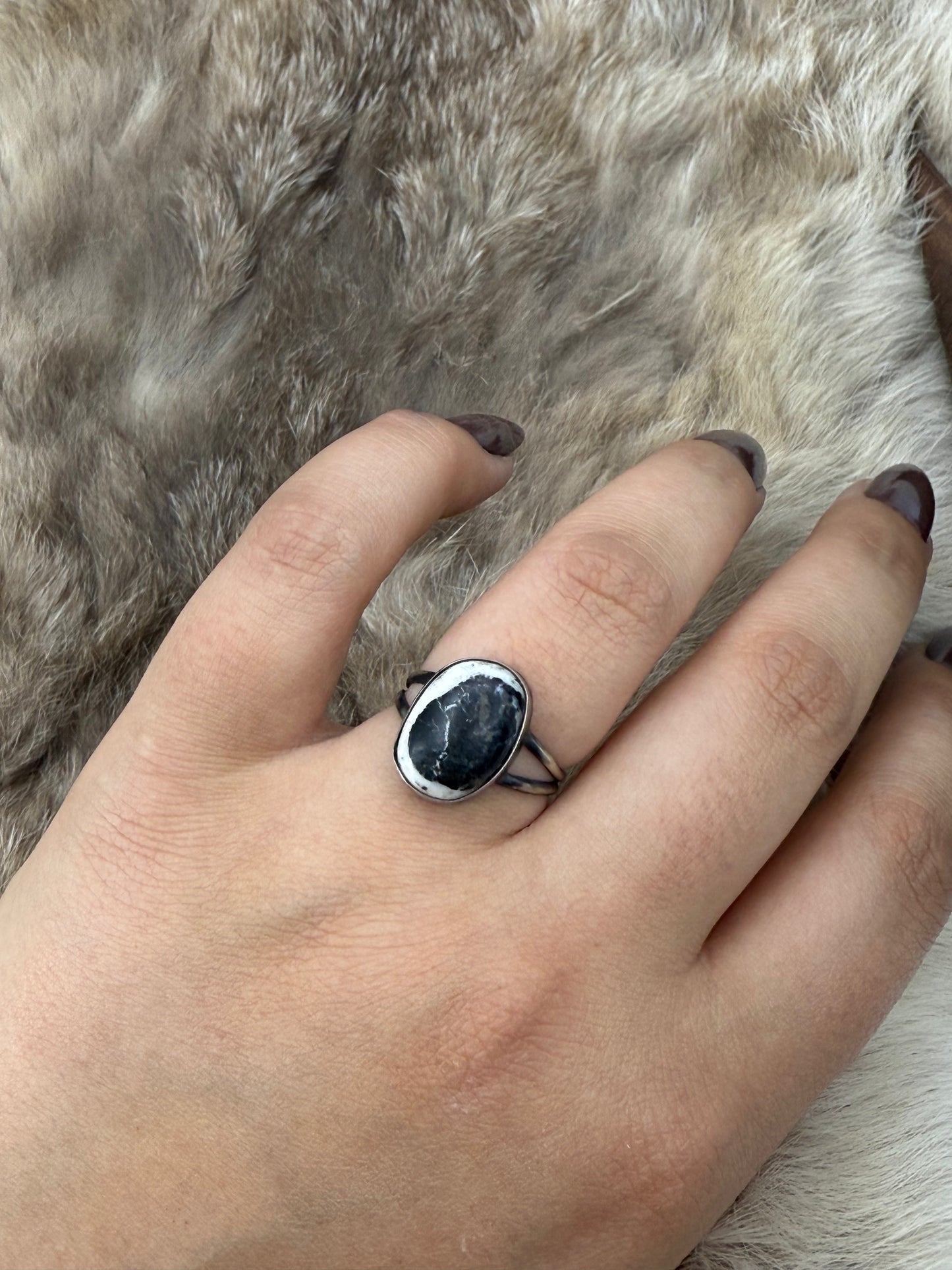 8.0 White Buffalo Ring, Navajo