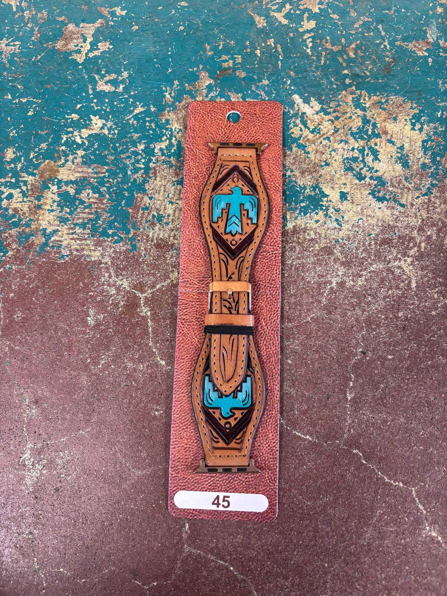Turquoise Thunderbird Tooled Watchband