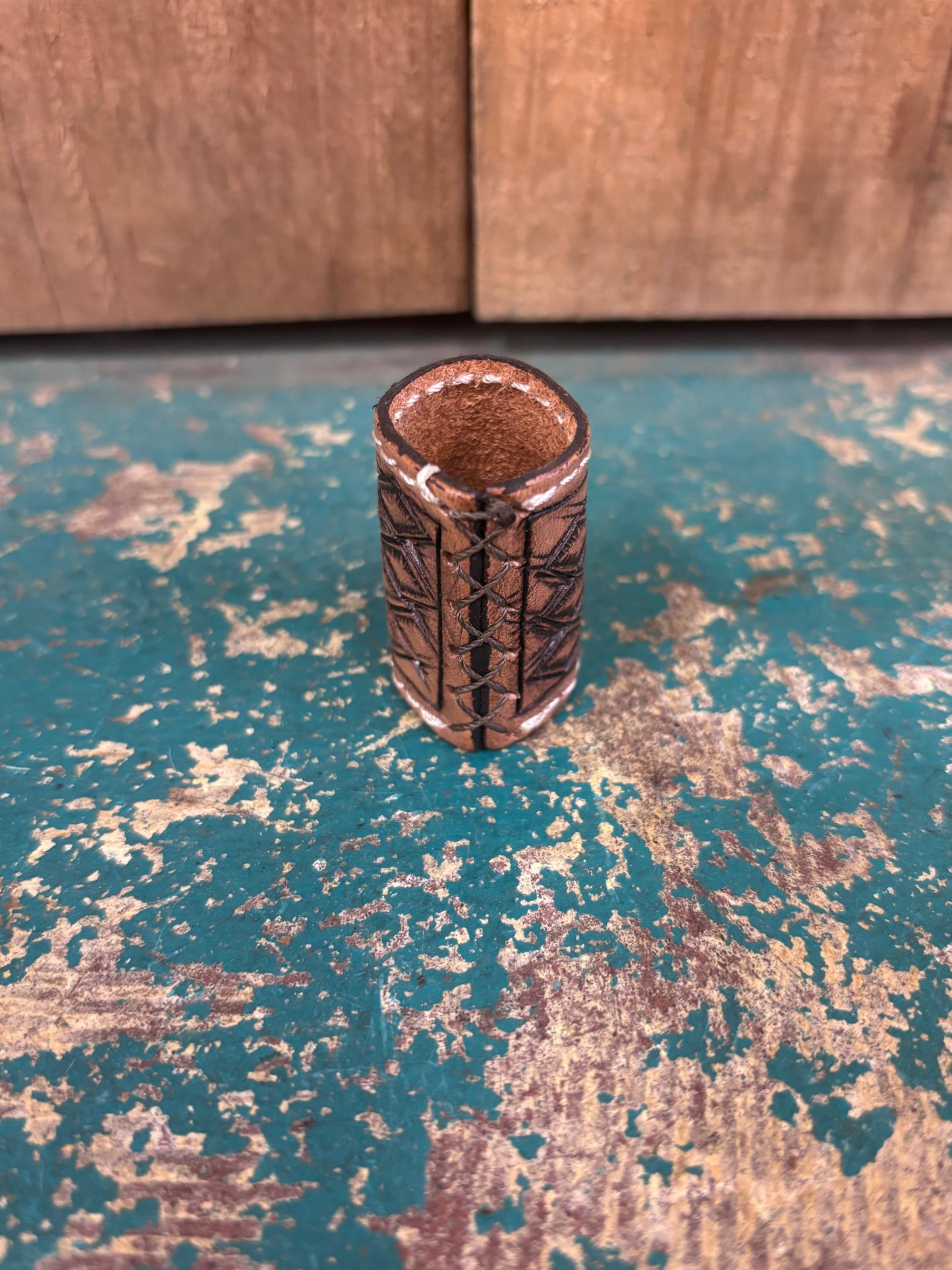 Tooled Leather Bouquet Holder - Scarf Slide - Napkin Ring