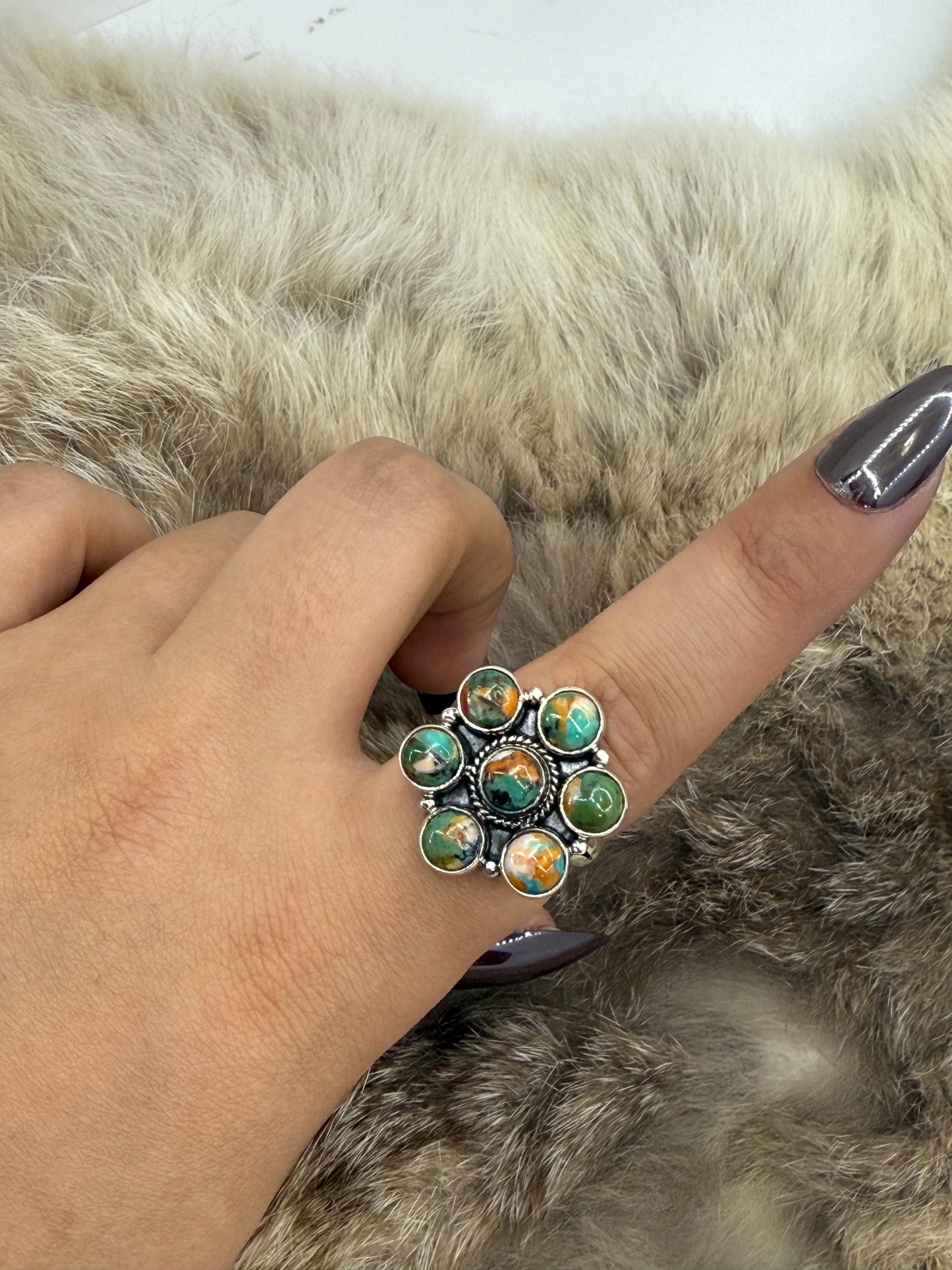 9.0 Orange Crush Cluster Ring