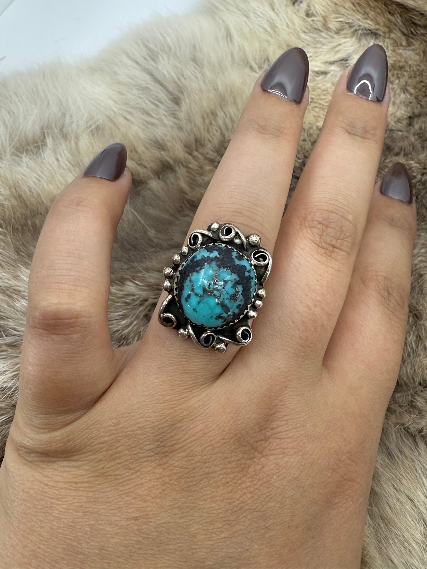 7.5 Vintage Turquoise Ring