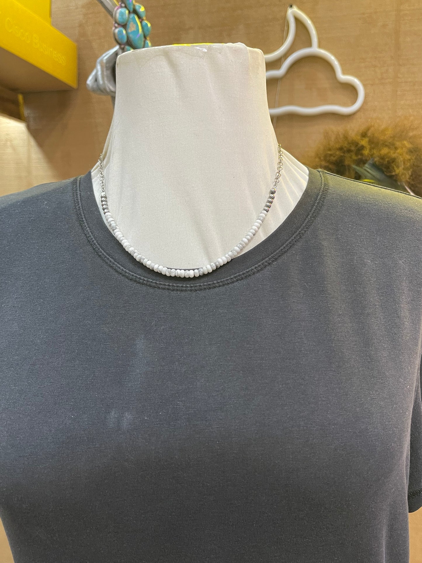 Howlite Stone with Navajo Pearl Necklace
