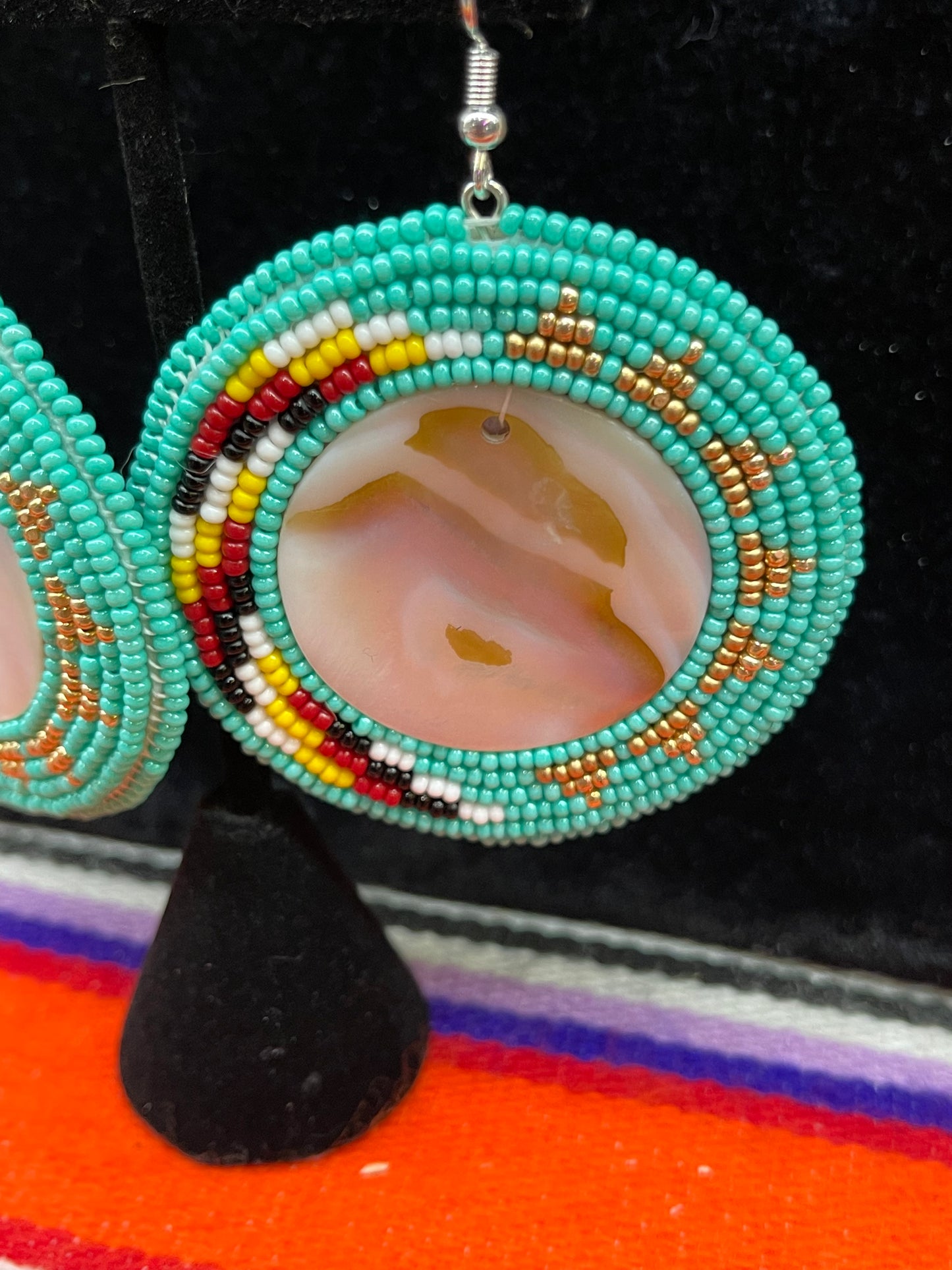Beaded Mother of Pearl Earrings
