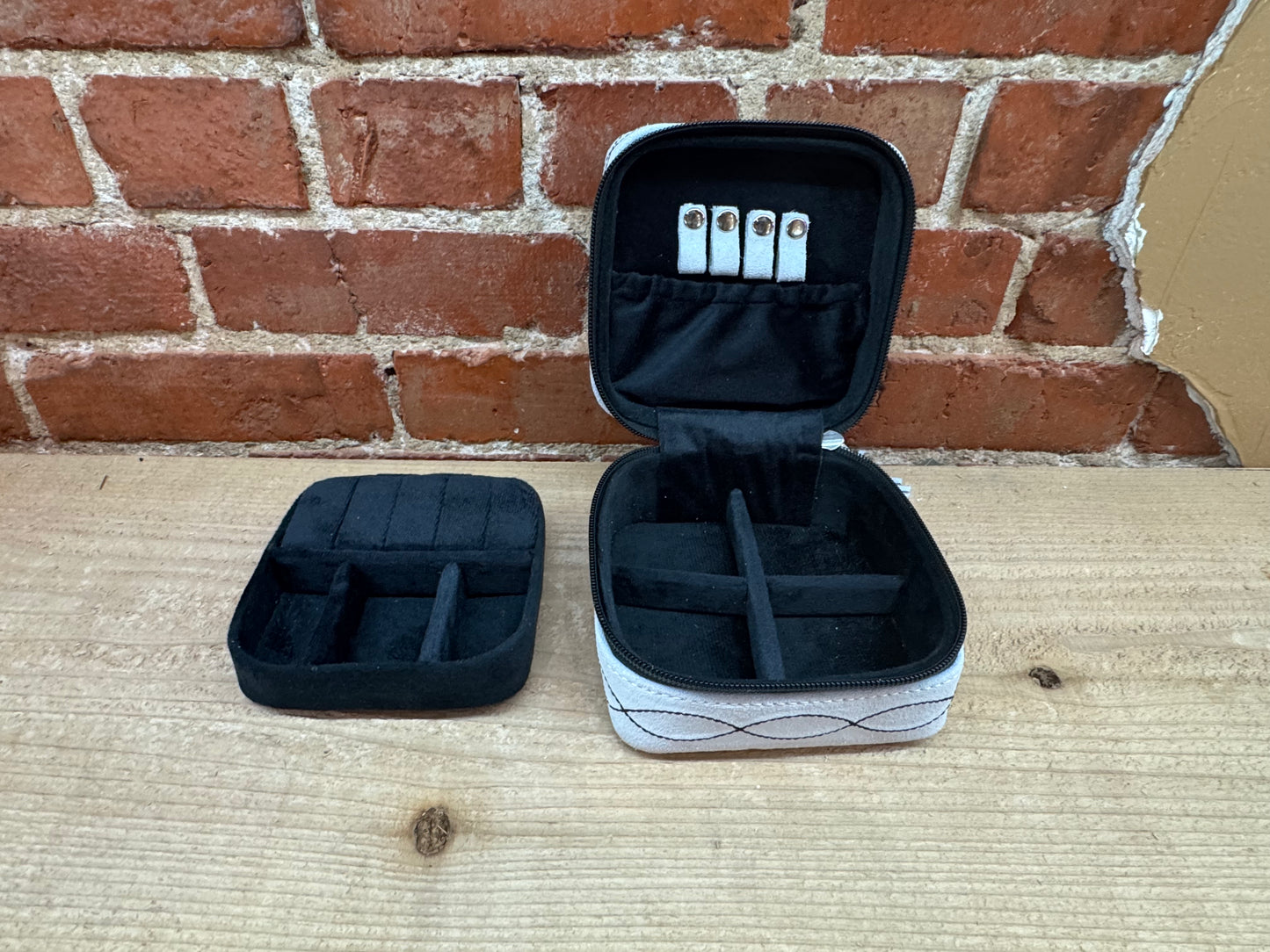 Suede Leather Boot Stitch Jewelry Box