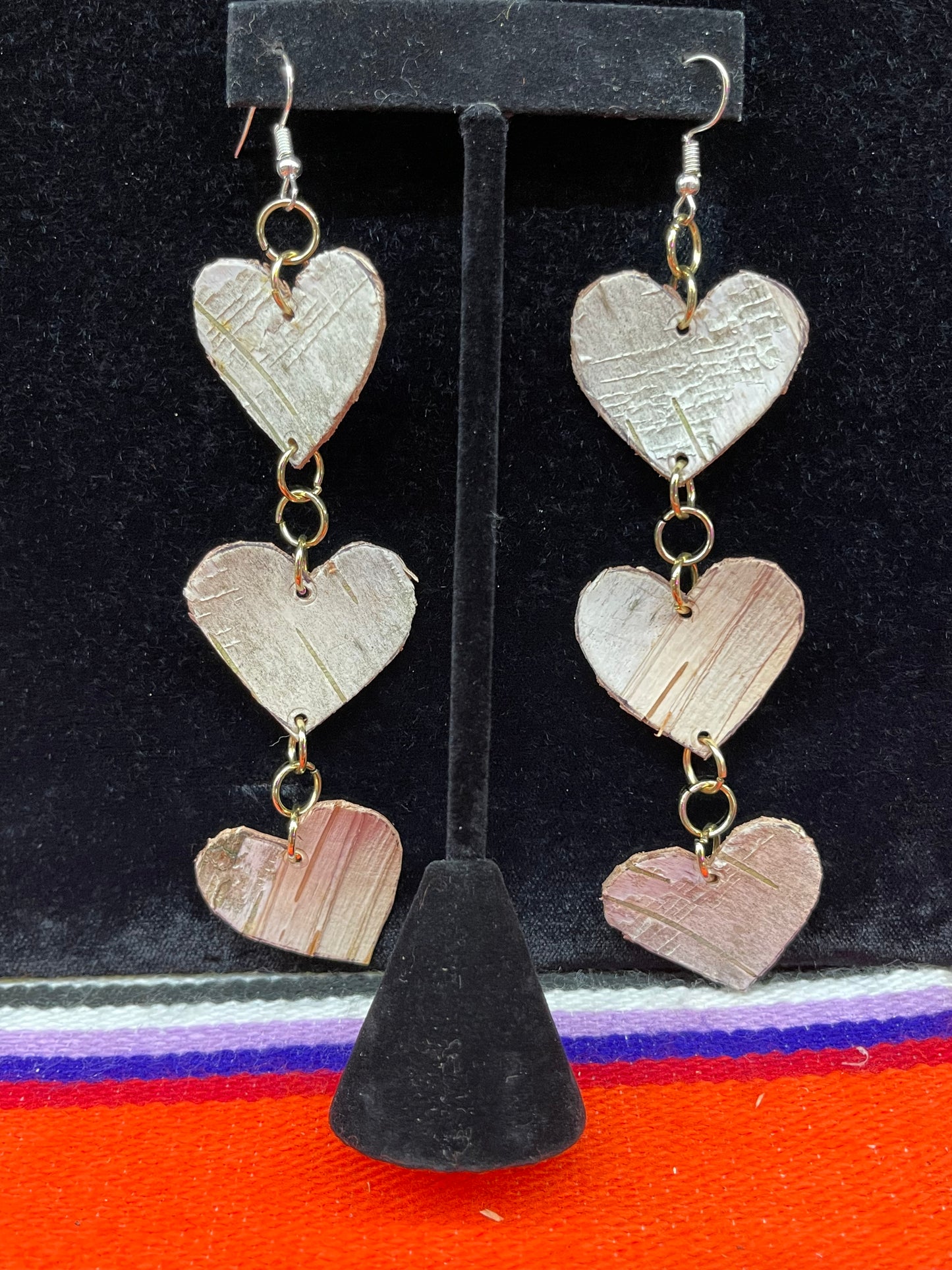 Wood Heart Shaped Earrings