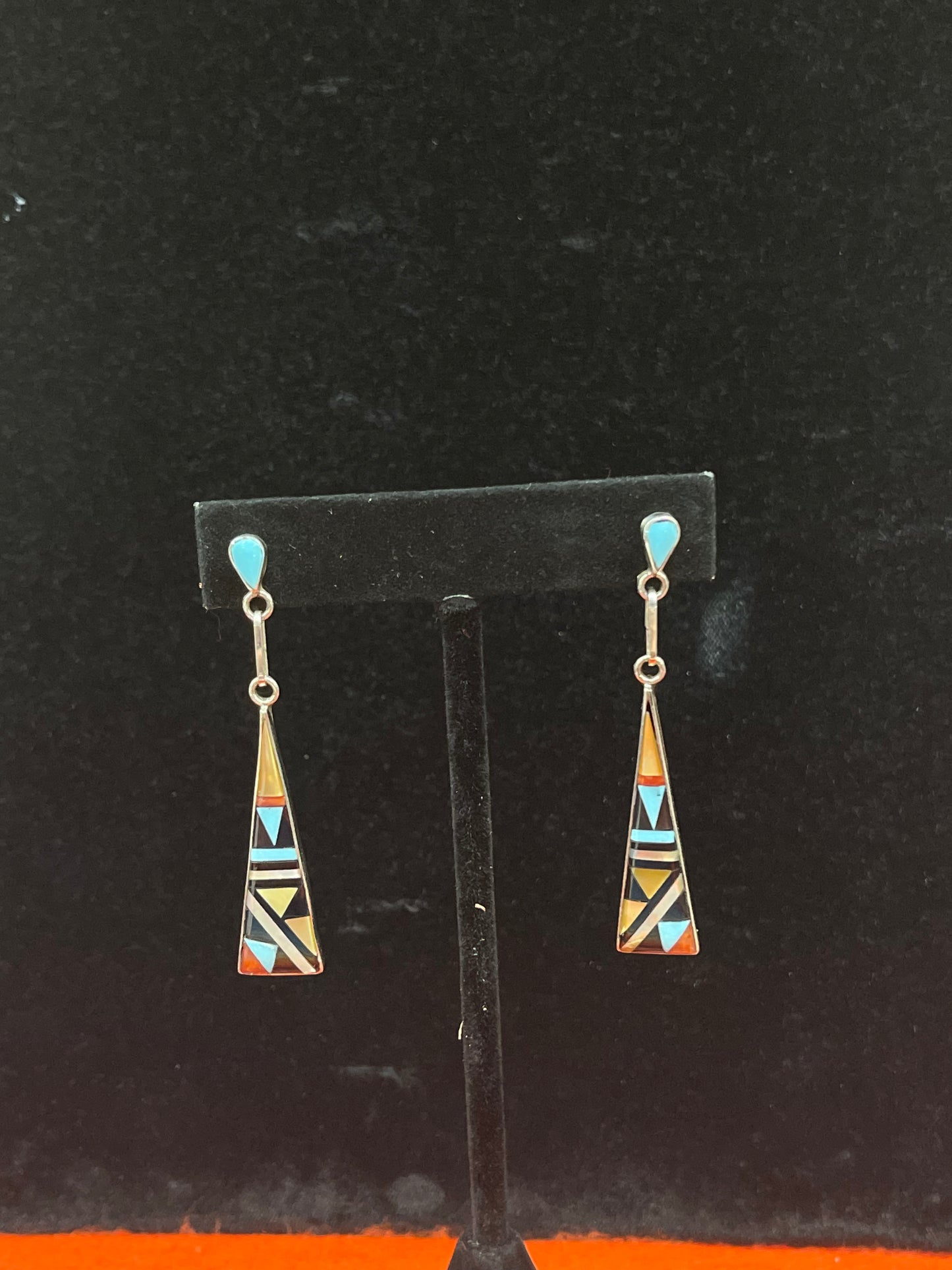 Inlaid Triangle Earrings