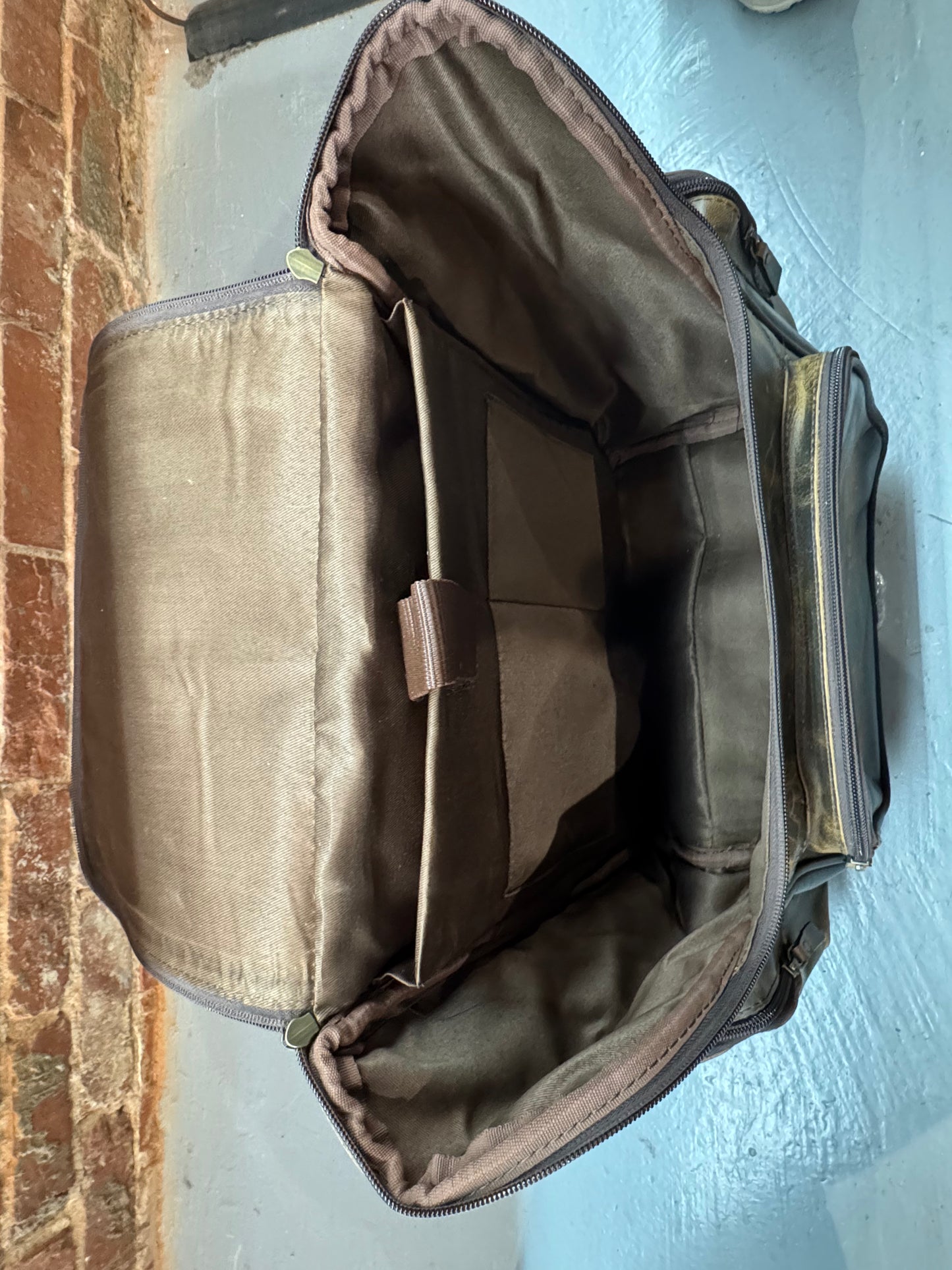 Handmade leather backpack with cowboy on horse