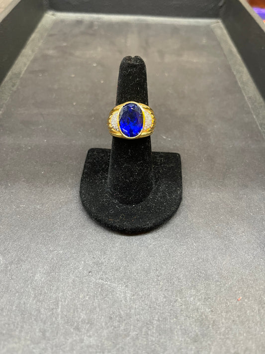 14k Gold and Sapphire Diamond Ring