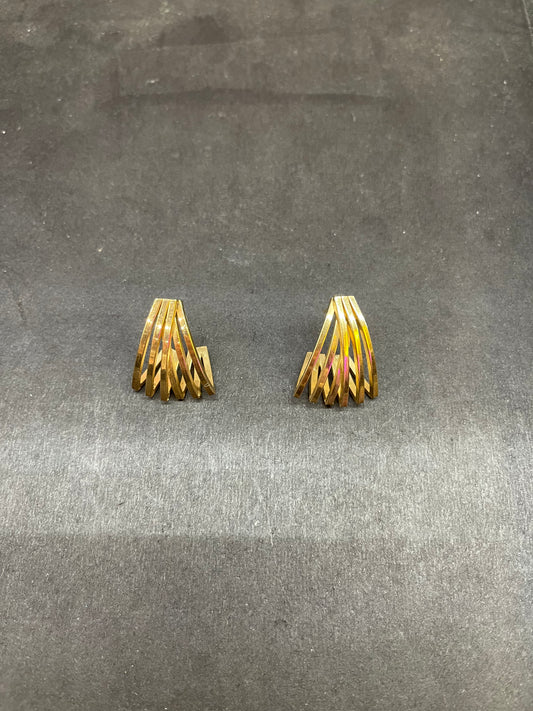 14k Solid Gold Cross Strand Earrings