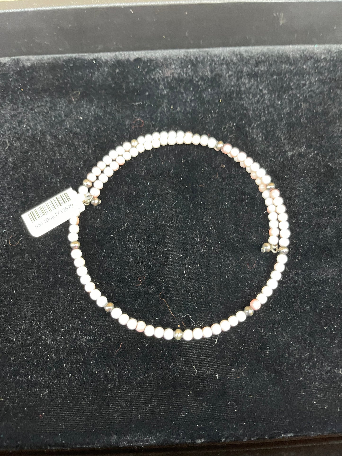 Pink Conch Shell and Navajo Pearl Memory Wire Choker