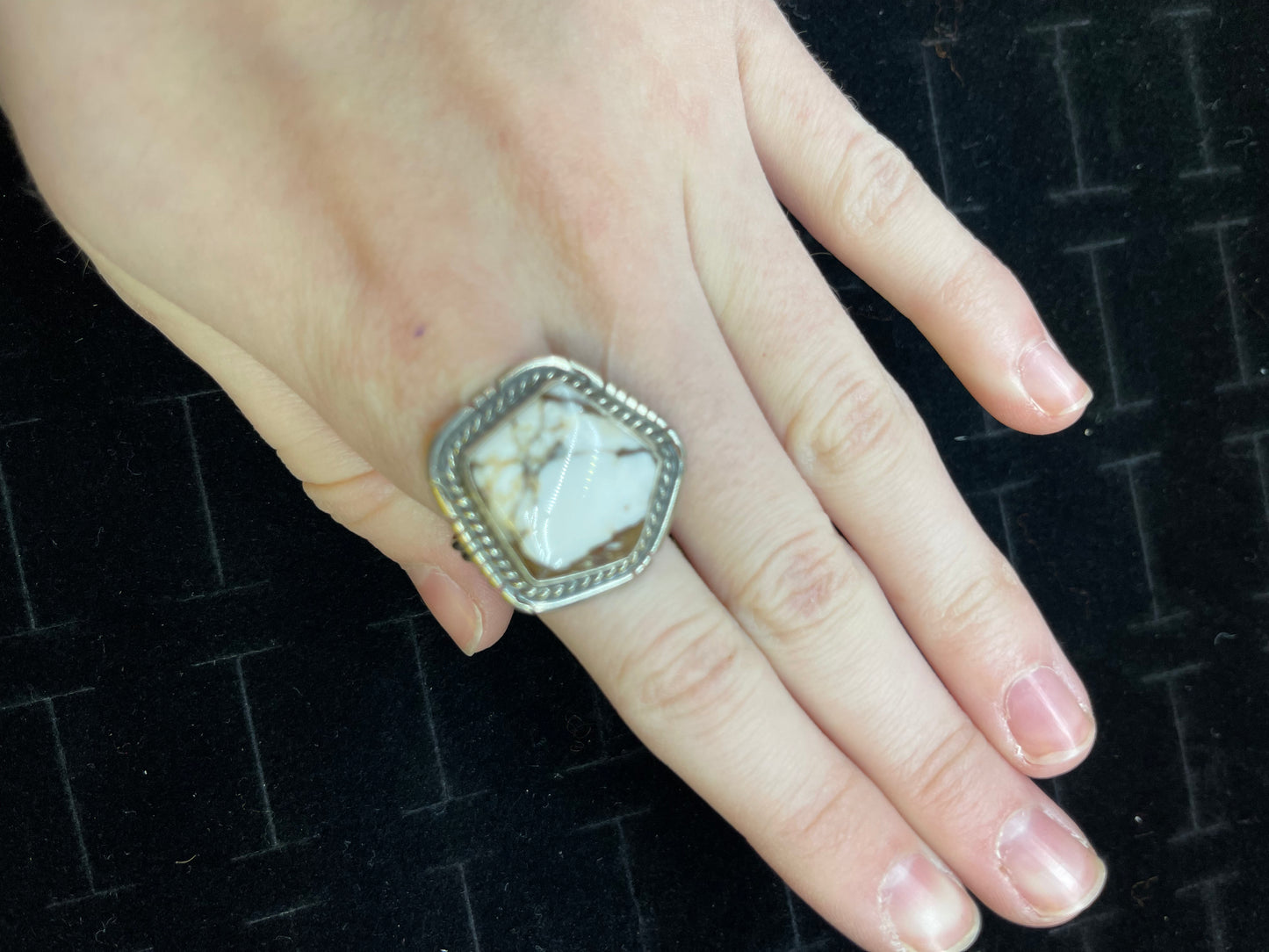 Wild Horse Hexagon Ring By D.Skeets Navajo