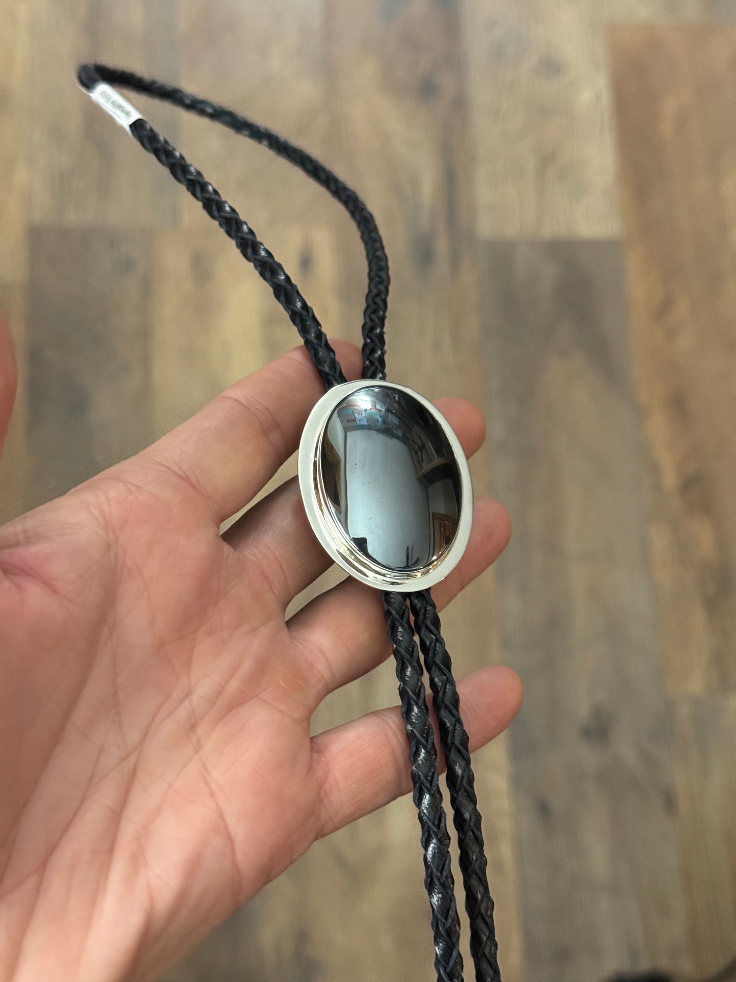 Hematite Bolo Tie by Marie Jackson, Navajo