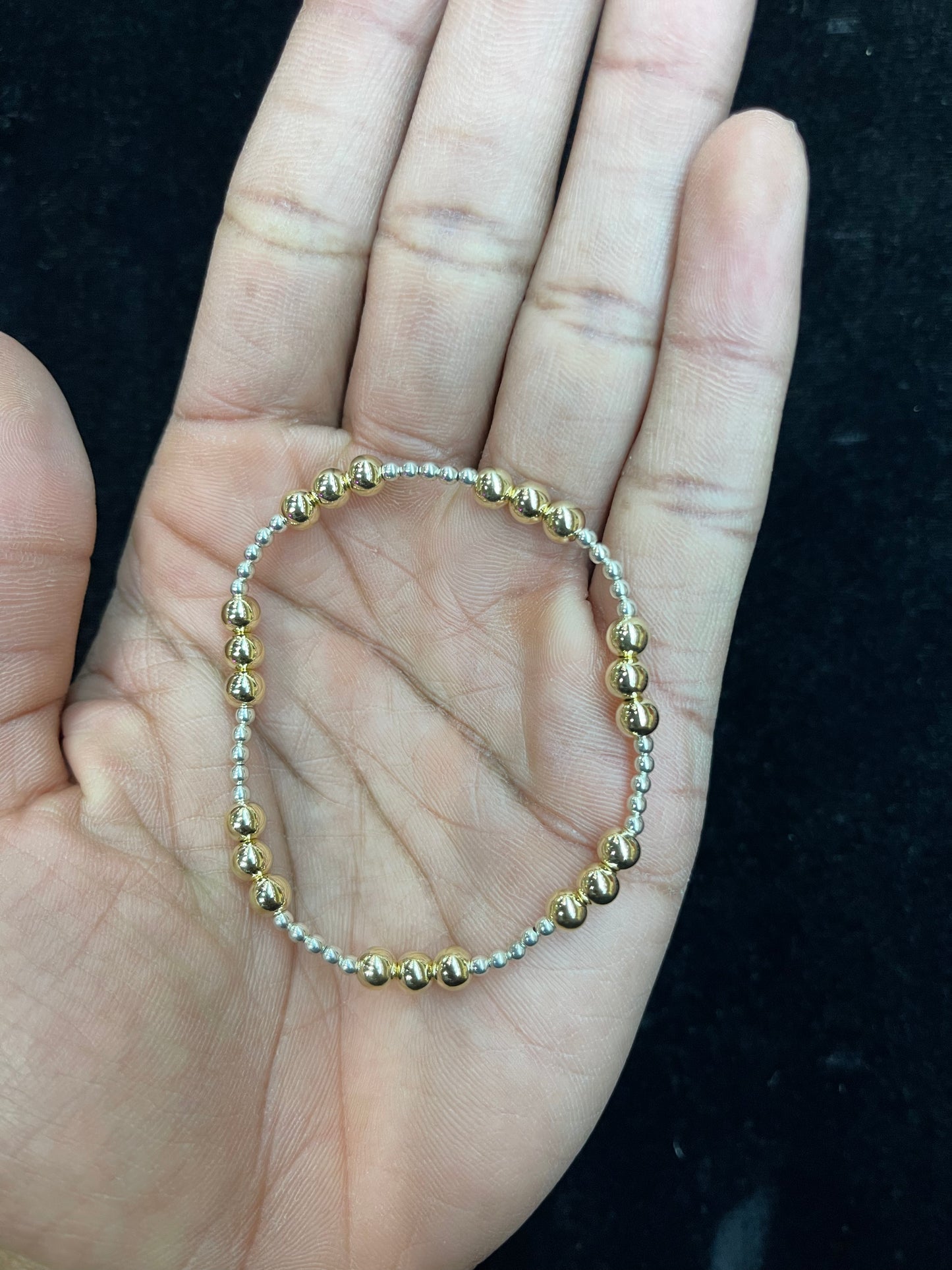 Silver and 14k Gold Filled Bead Bracelet