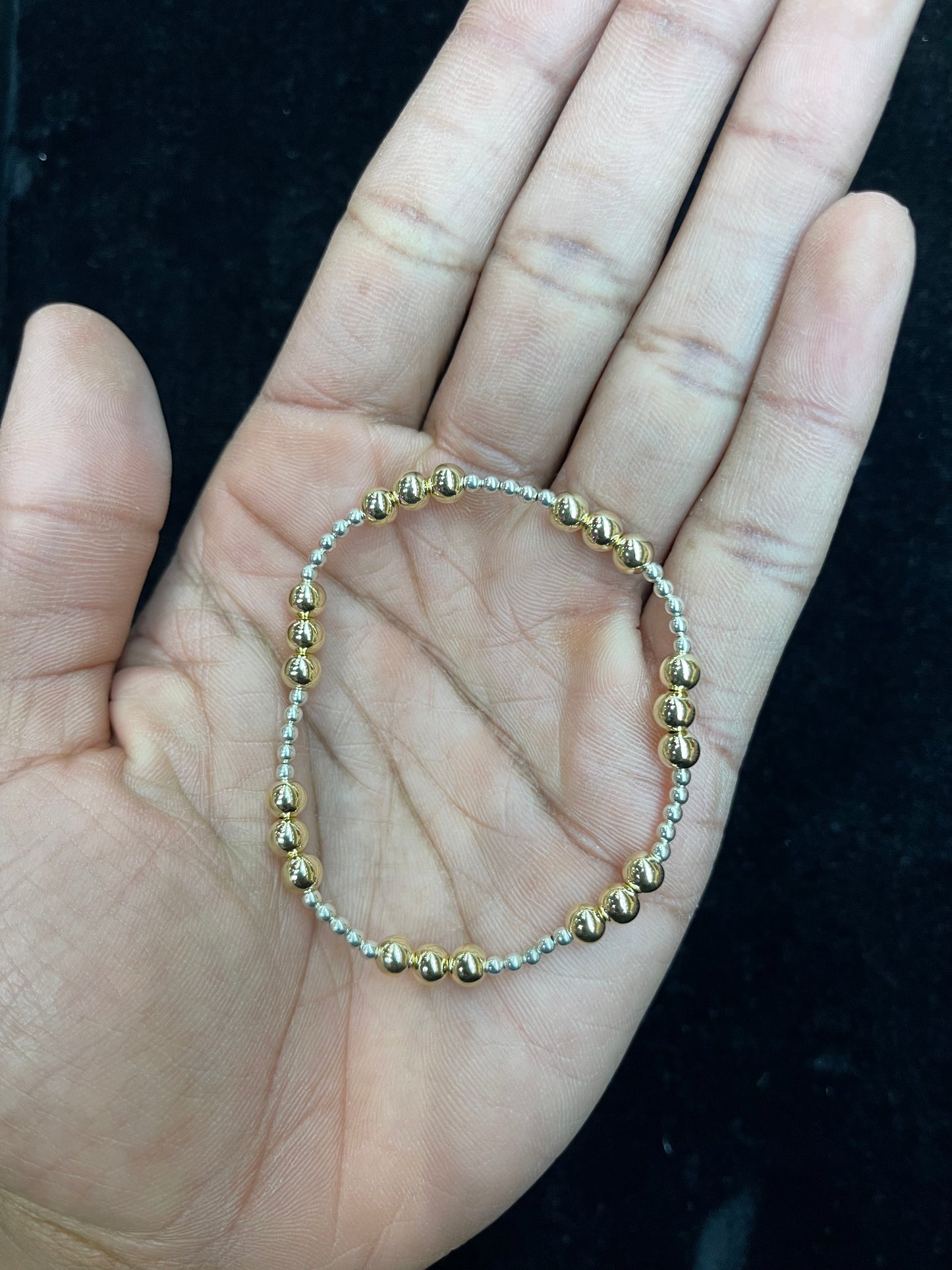 Silver and 14k Gold Filled Bead Bracelet
