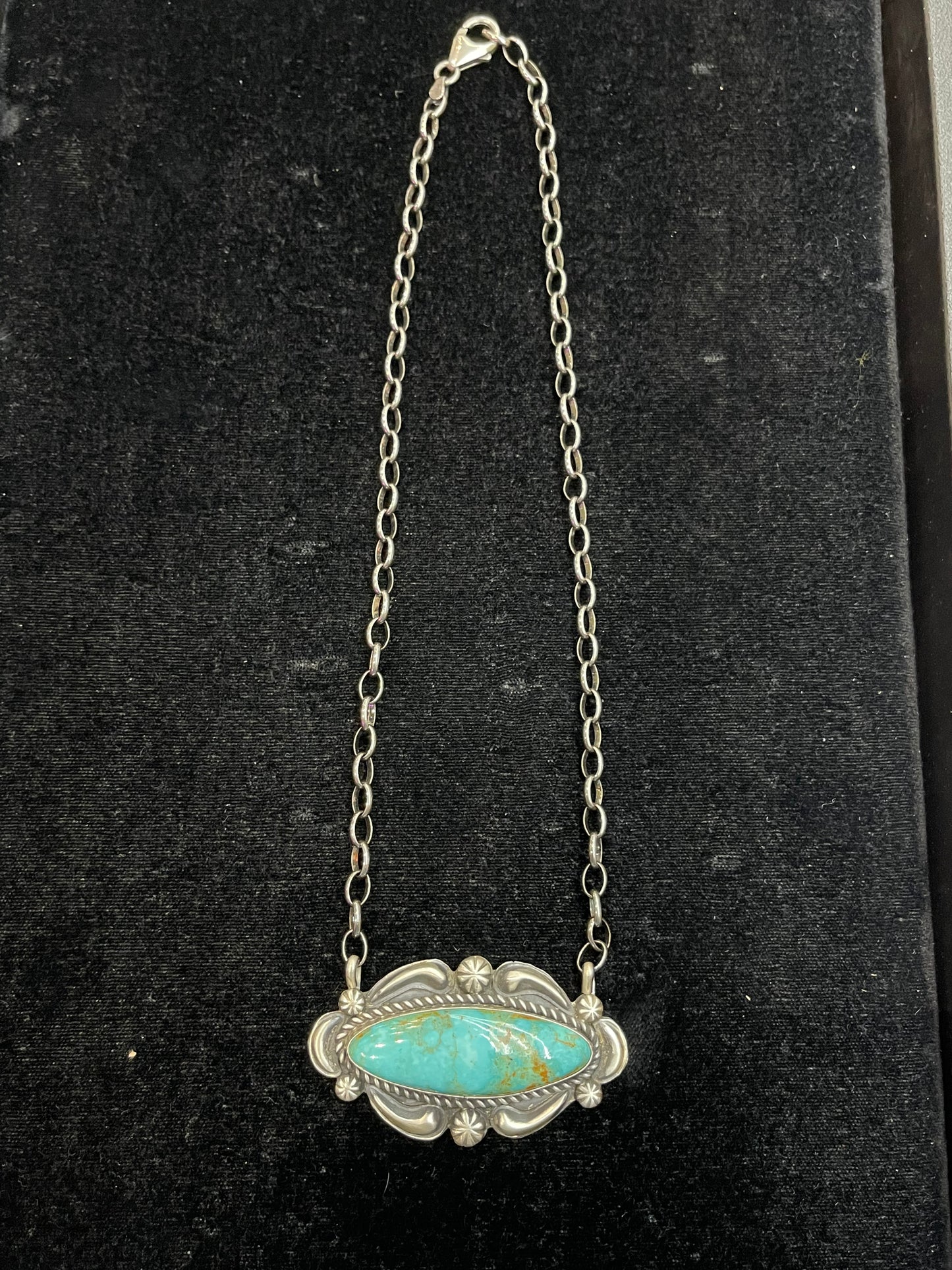 Kingman Turquoise Necklace by Jeff James Navajo