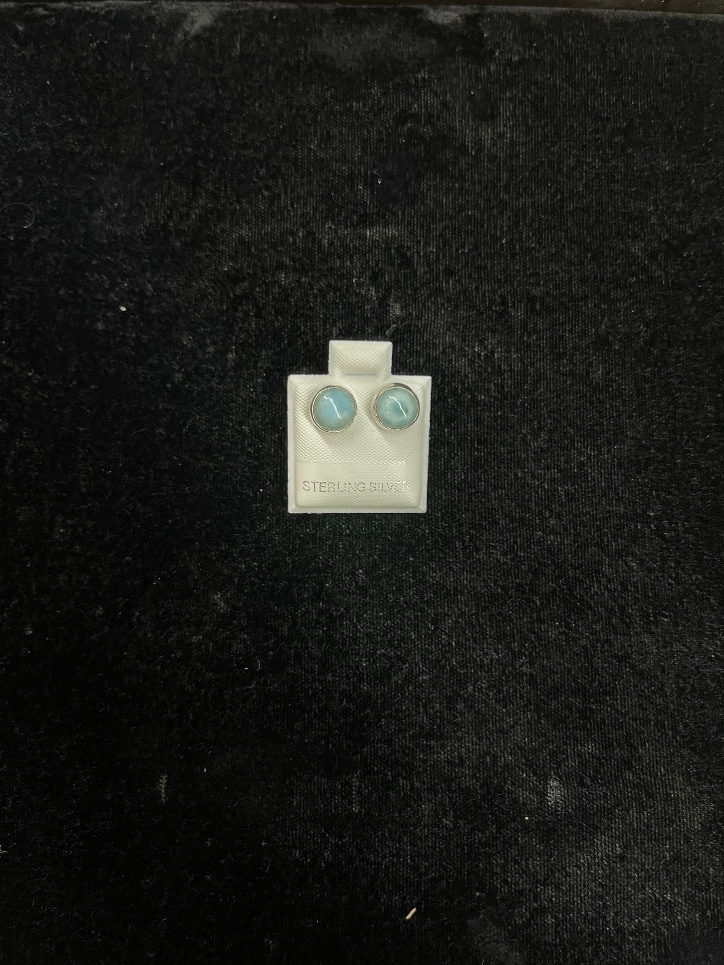 Larimar 7.5 mm Circle Post Earrings