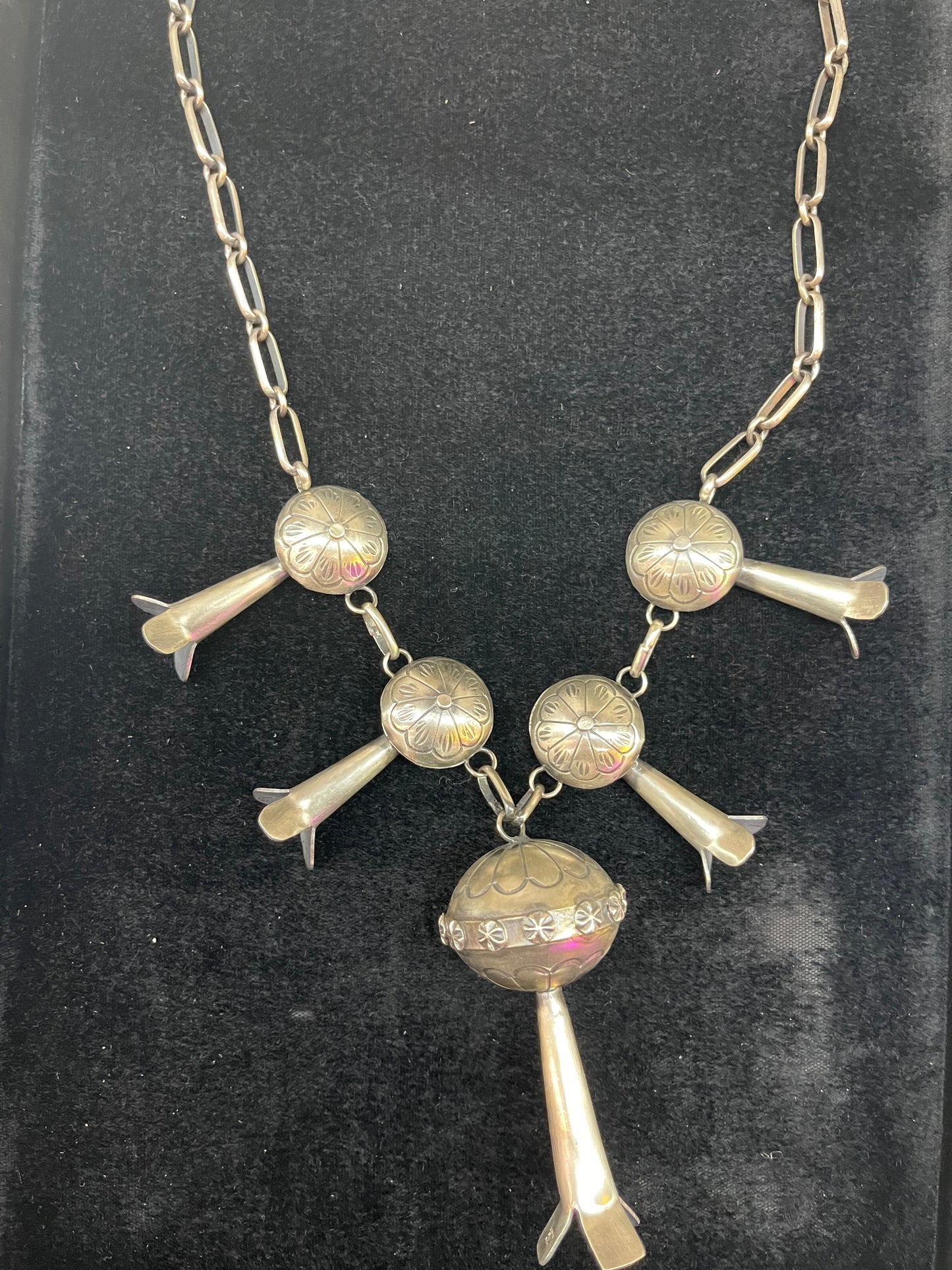 Sterling Silver Blossom 22” Necklace by Tim Yazzie Navajo