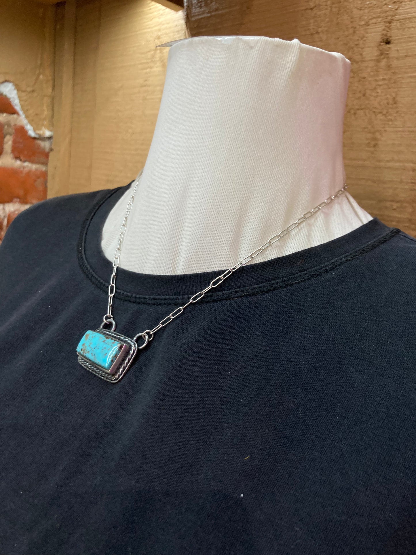 18" Kingman Turquoise Bar Necklace