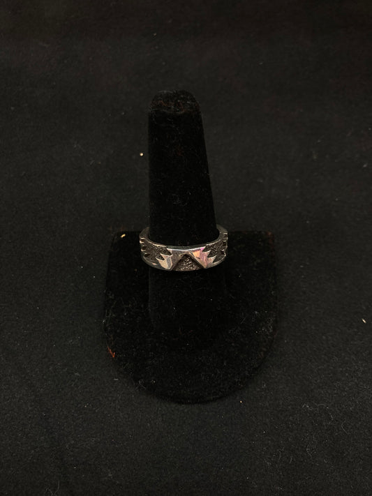Sterling Silver Overlay Ring by Marie Jackson, Navajo