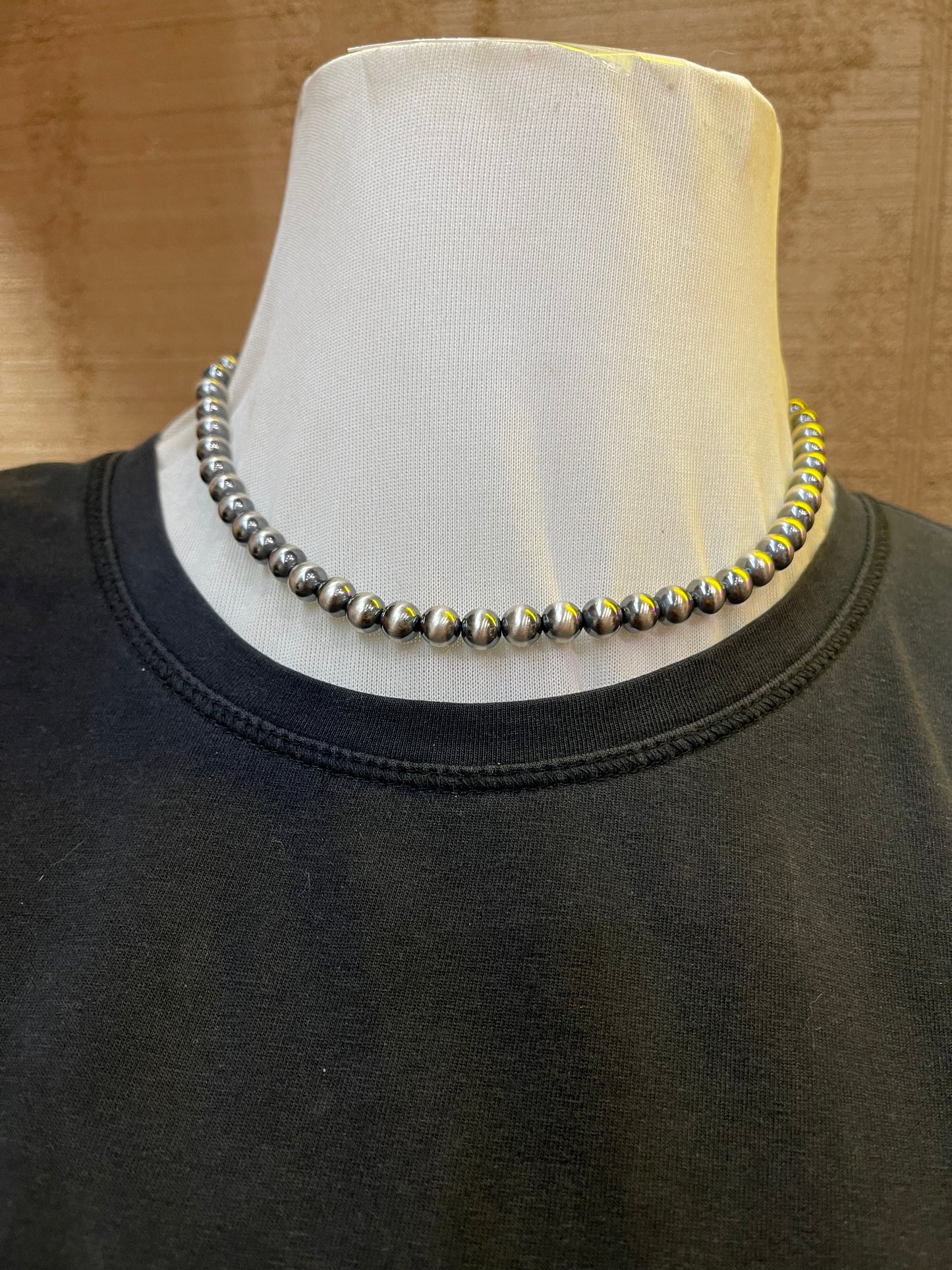 16” 7mm Navajo Style Pearl Necklace
