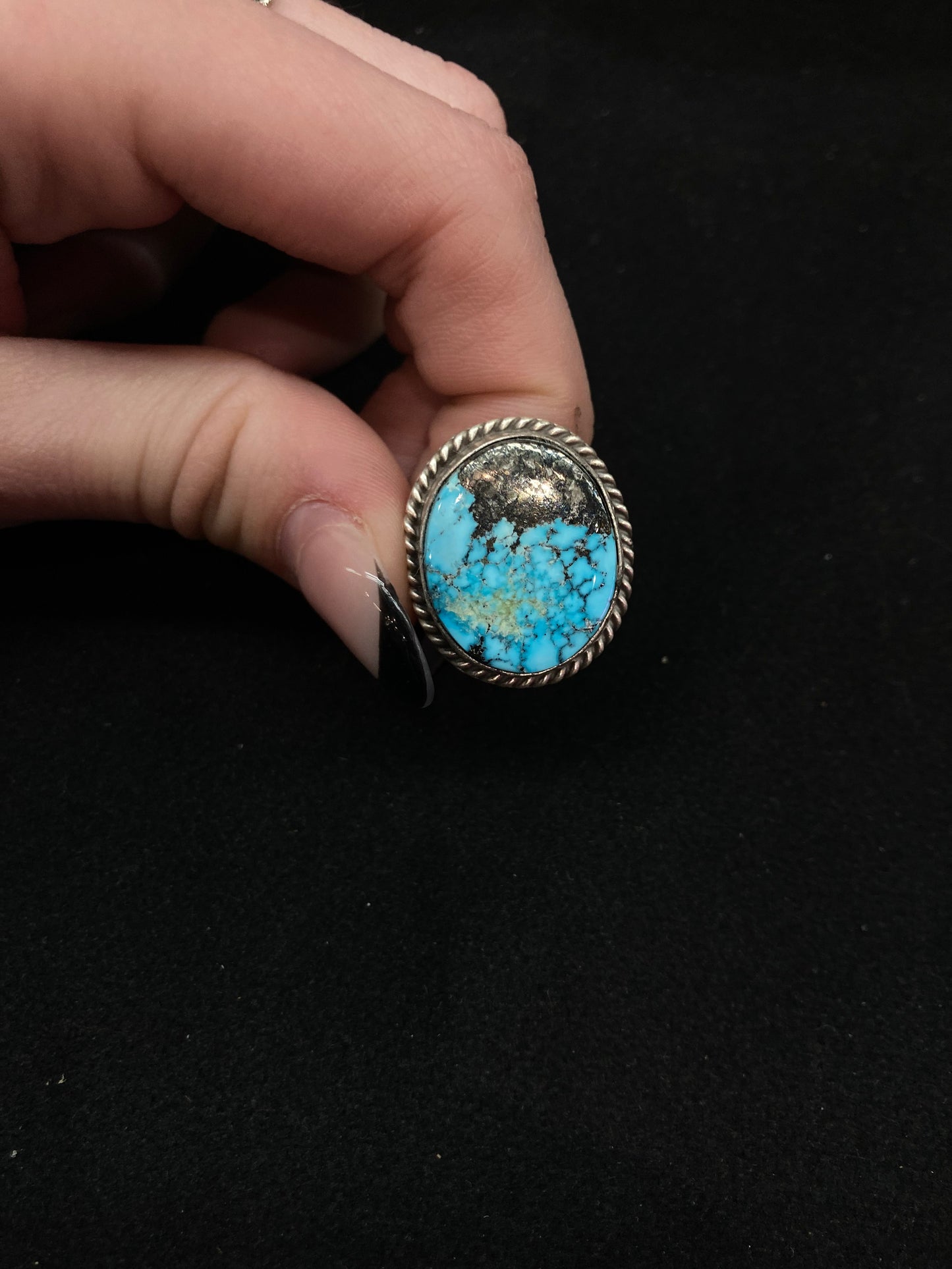 Adjustable Golden Hills Turquoise Ring by John Nelson, Navajo