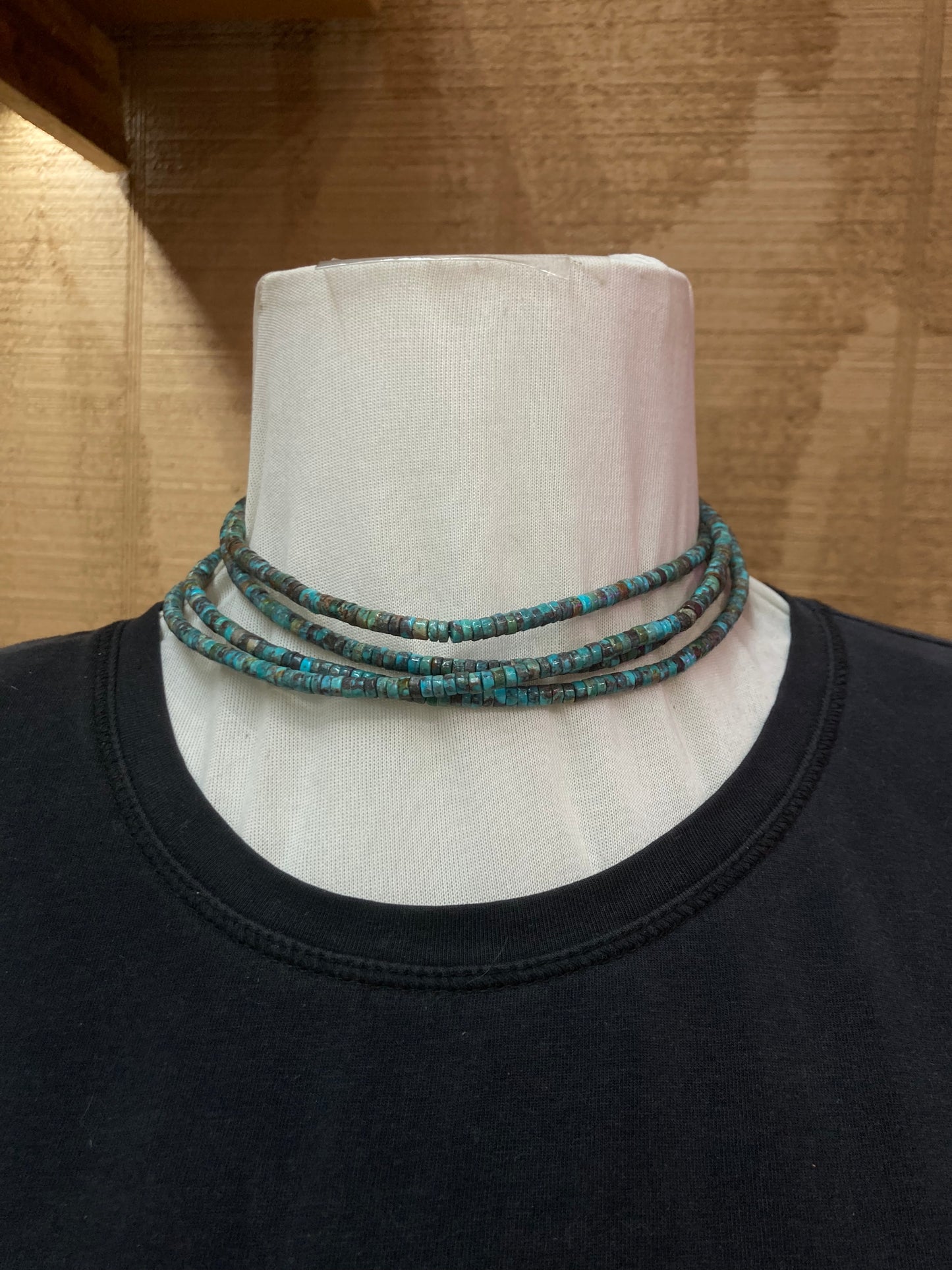 60” Turquoise Heishi Bead Necklace