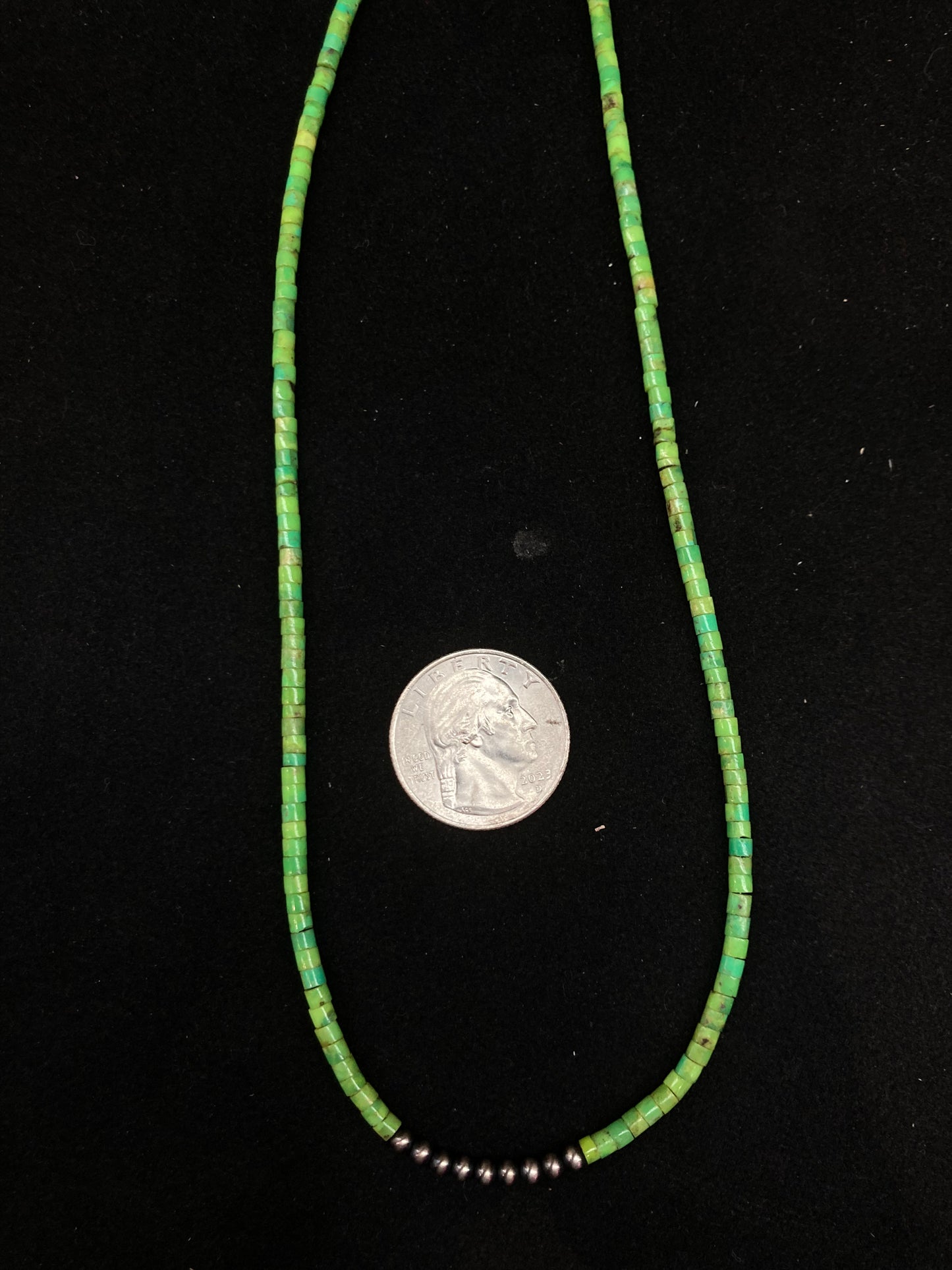 18” Green Turquoise Heishi Bead Necklace