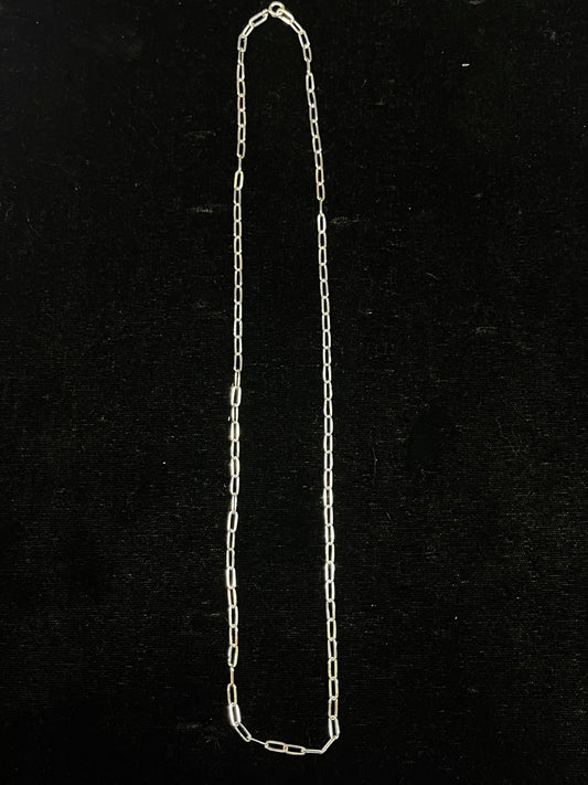 18” Sterling Silver Paperclip Necklace