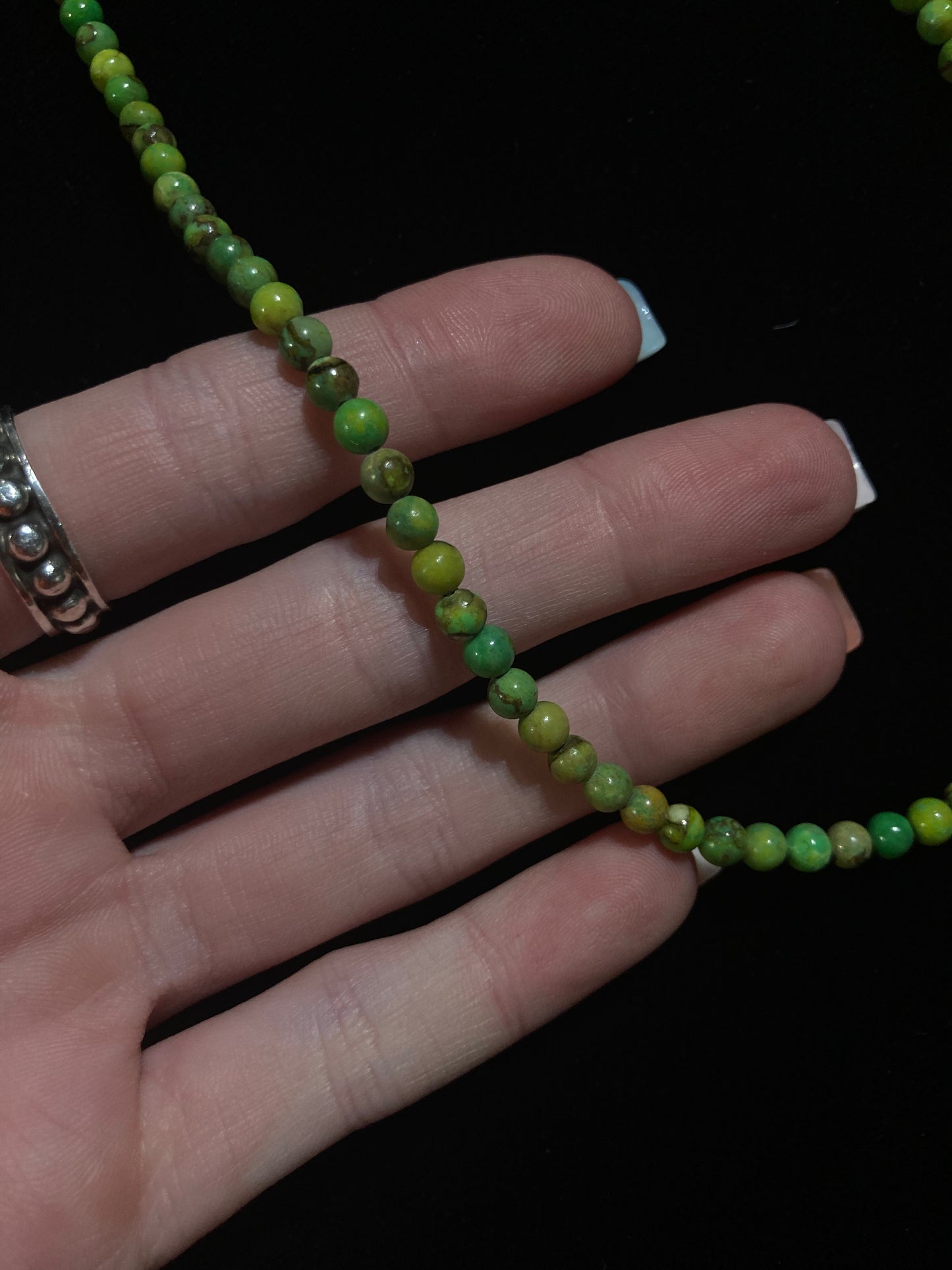 20” Lime Green Turquoise Beaded Necklace