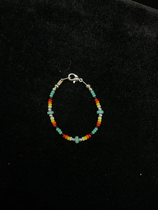 4” Beaded Baby Bracelet by Franklin Kee, Navajo
