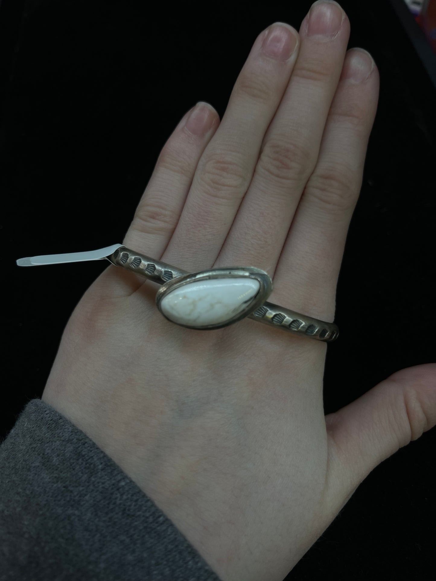 6 1/2"-7 1/2" White Buffalo Cuff Bracelet