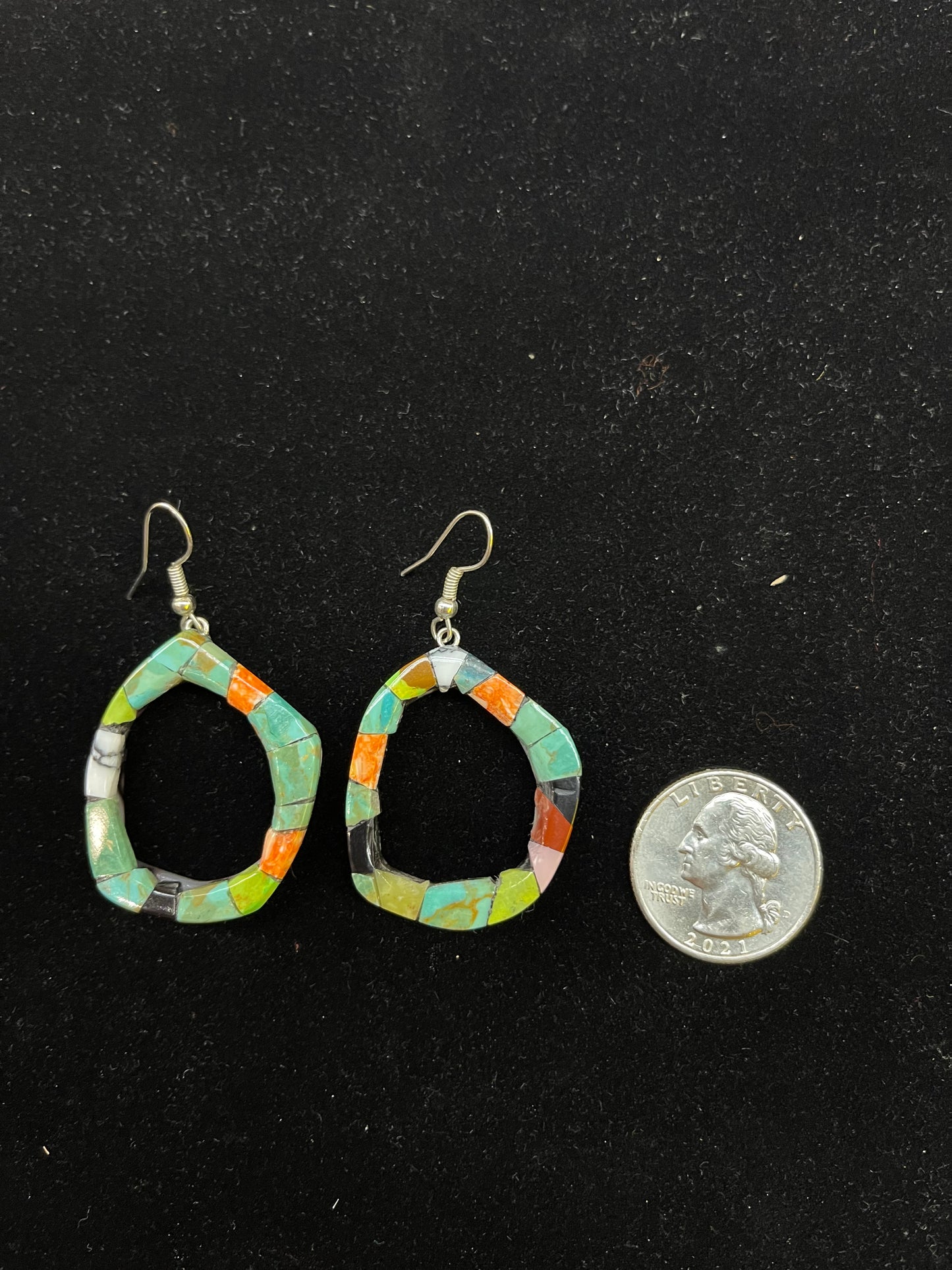 Inlay Dangle Earrings