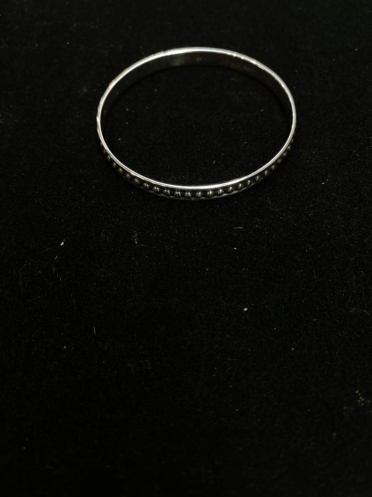 7" Sterling Silver Silver Dot Bangle