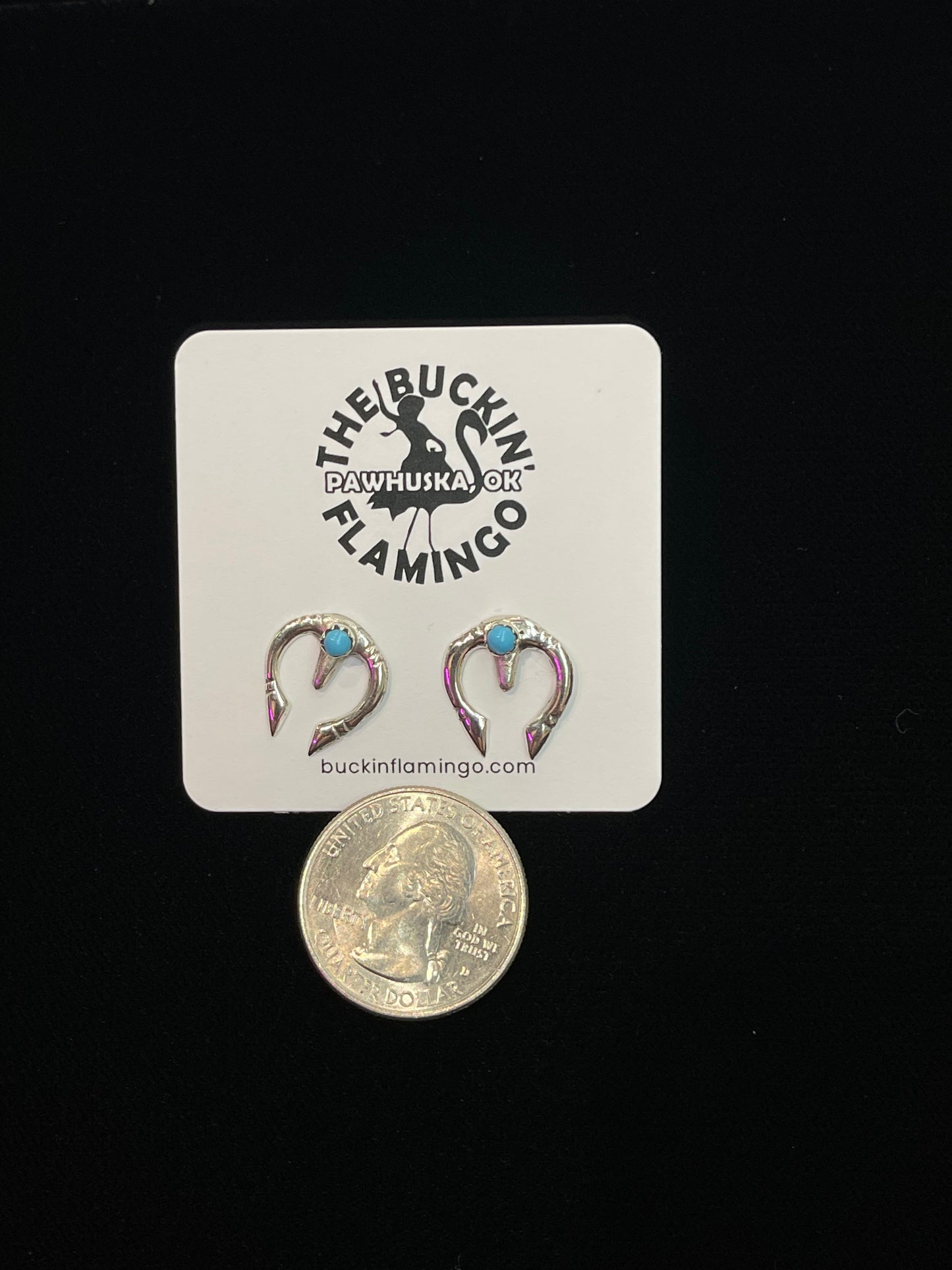 LOT 54 B 1/11 Naja Post Earrings with Sleeping Beauty Turquoise